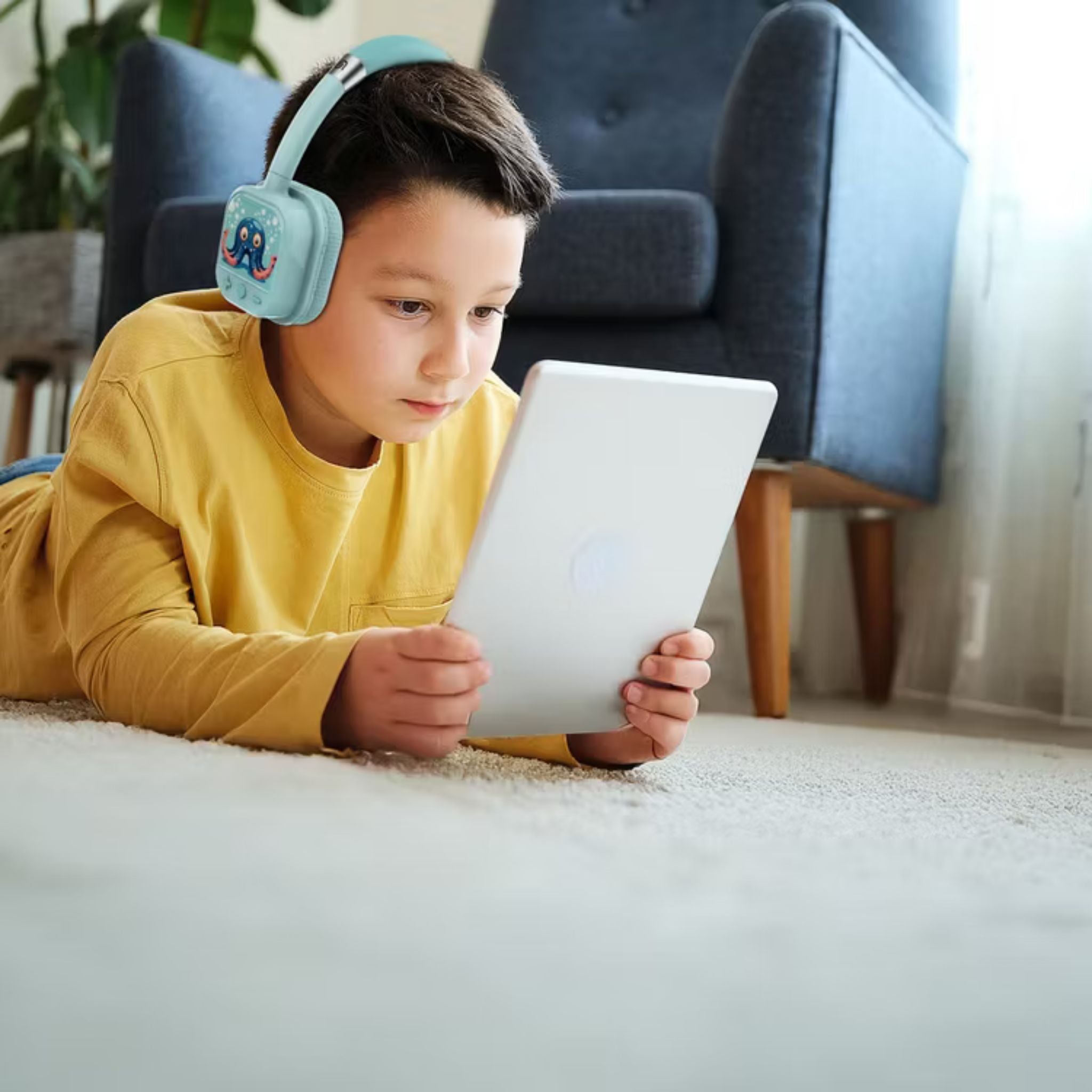 Porodo Soundtec Yotowave Kids Wireless Headphones with Comfortable & Breathable Cushion, 200mAh Battery, Up to 25 Hours Play Time, 40mm Speaker Size, Bluetooth Version 5.4, Recommended for Kids Aged 6+, Skin-Friendly Material, Safe Volume Limit - Bright