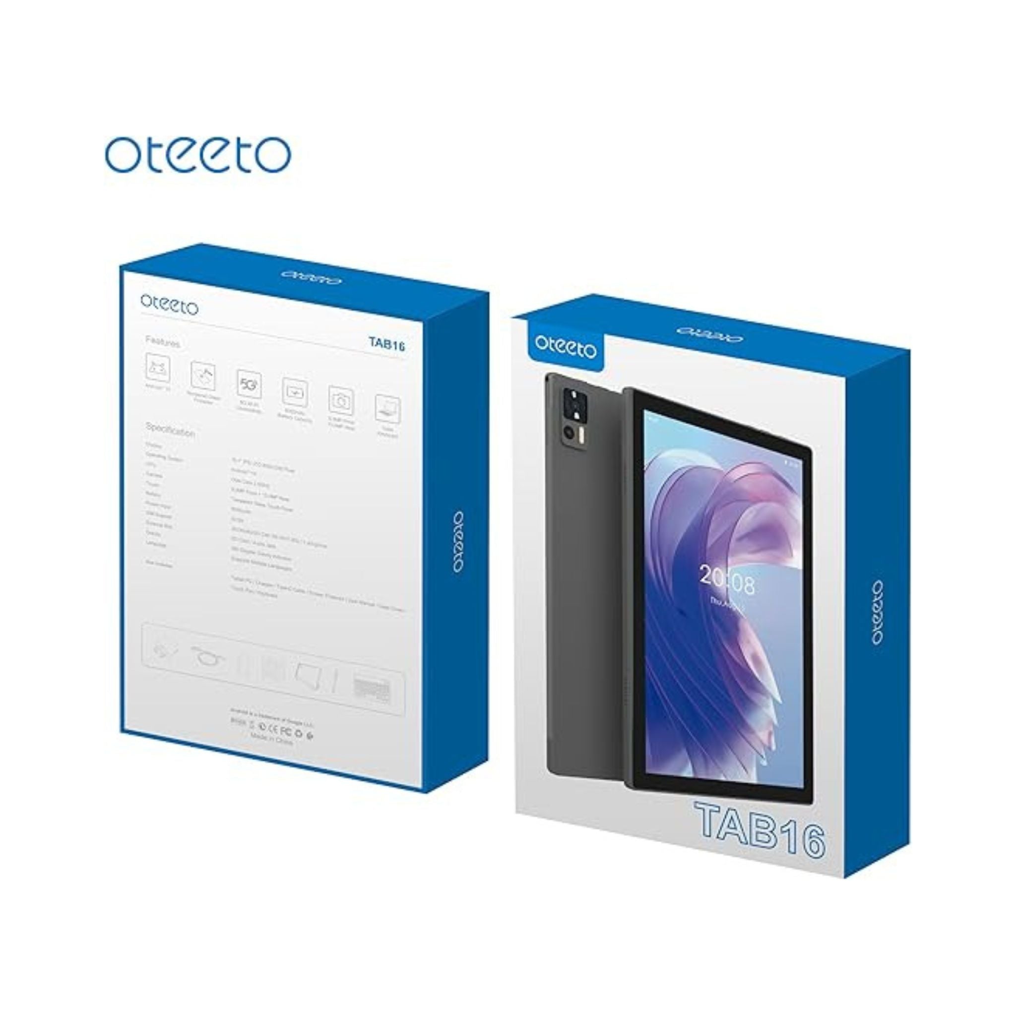OTEETO Tab 16 10.1-inch IPS LCD Display | Octa-Core 2.0GHz Processor | Android 14 | 4G Connectivity | 6000mAh Battery | 12GB RAM + 512GB Storage | 8MP Front Camera + 13MP Rear Camera | Includes Keyboard & Touch Pen