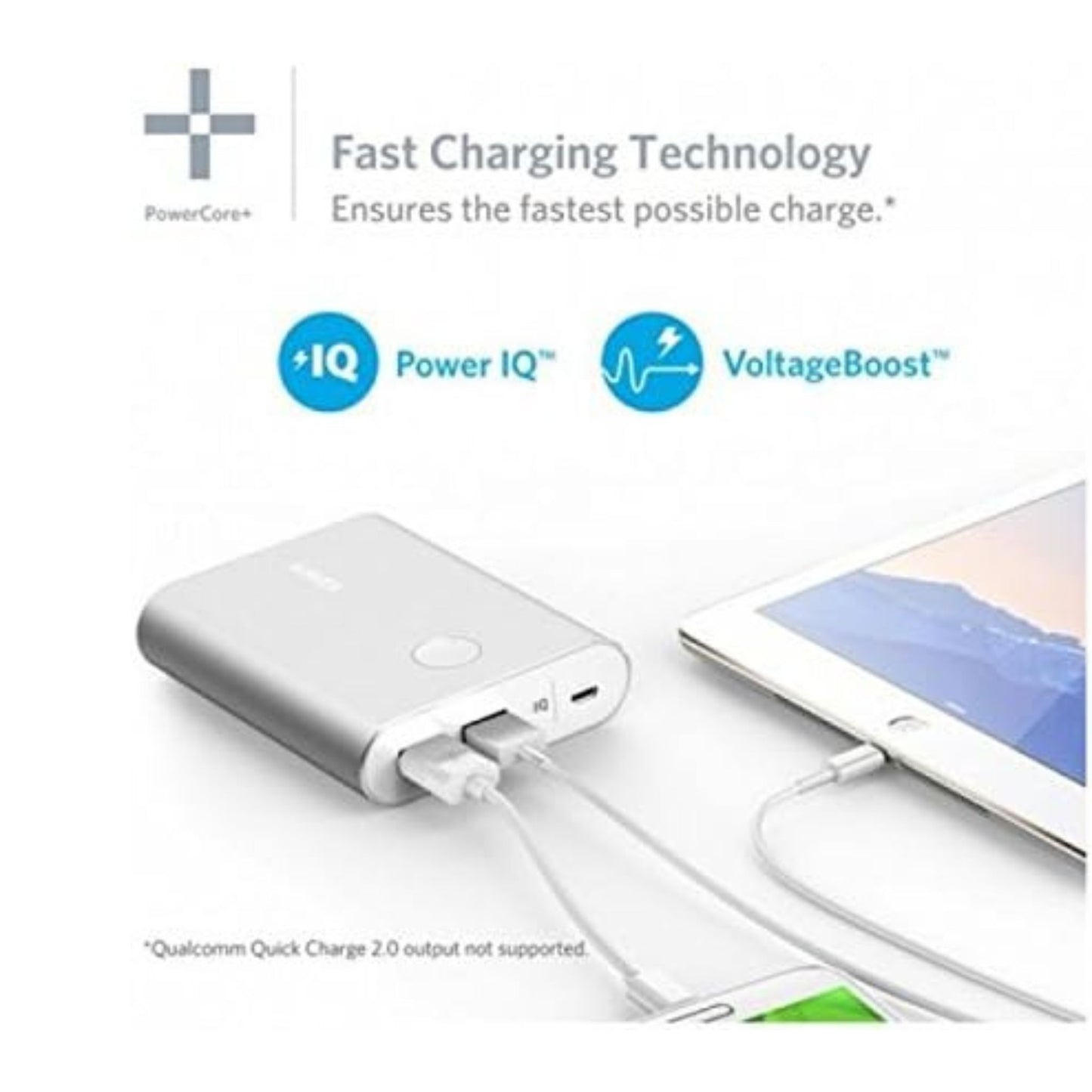 ANKER 13400mAh PowerCore+ Portable Power Bank with Quick Charge 3.0 - Silver