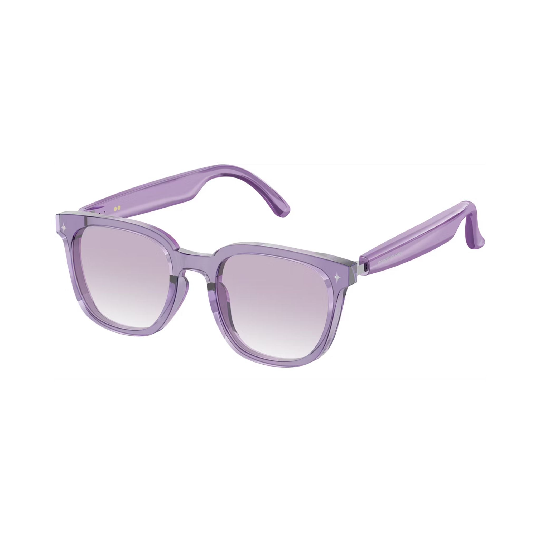 Powerology Smart Audio Sunglasses with UV Protection, Bluetooth 5.4, Smart Touch Control, Magnetic Charging, 8-Hour Playtime, 6-Hour Talk Time, Auto-Pairing, Low Latency, Smart Sleep Mode – Purple