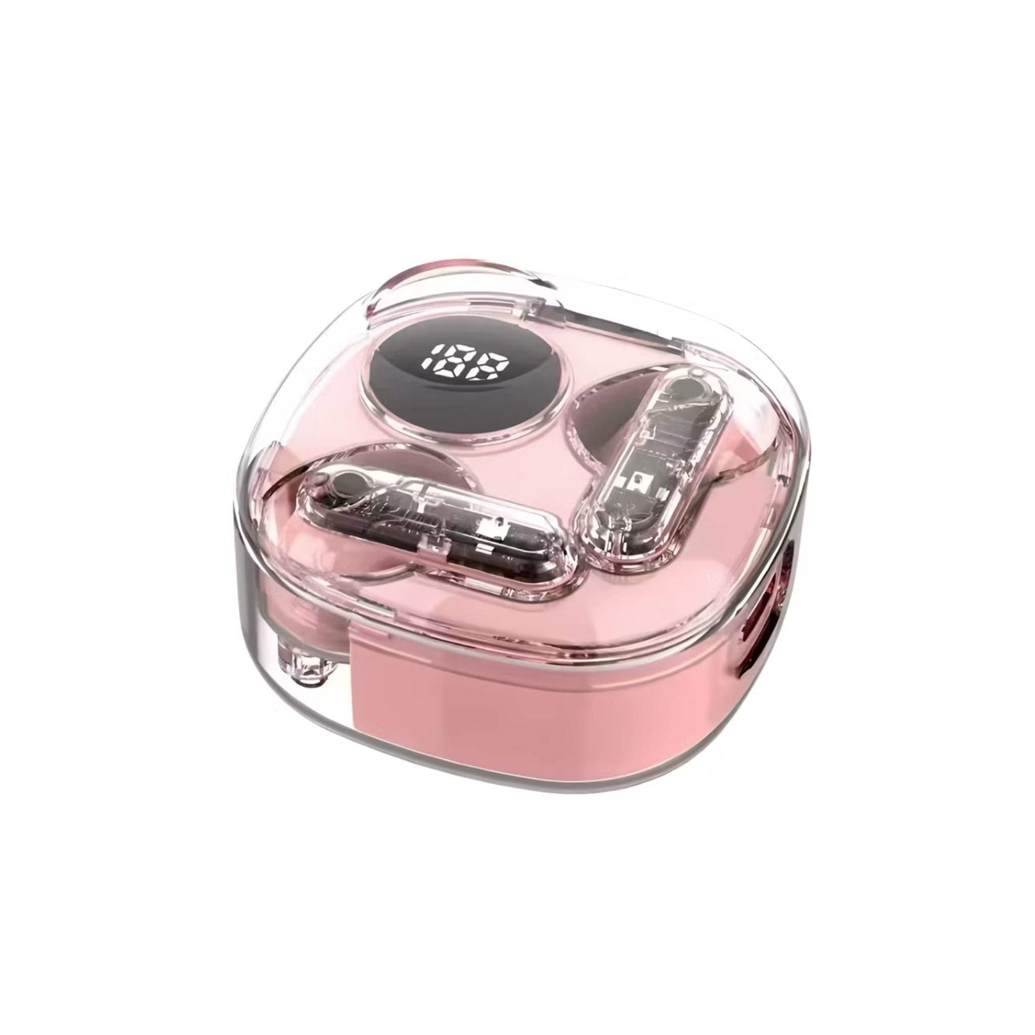 Porodo Soundtec Popwave True Wireless Earbuds with Up to 4 Hours of Playtime, 10m Transmission Distance, Bluetooth Version 5.4, 360° Omnidirectional Microphone - Pink