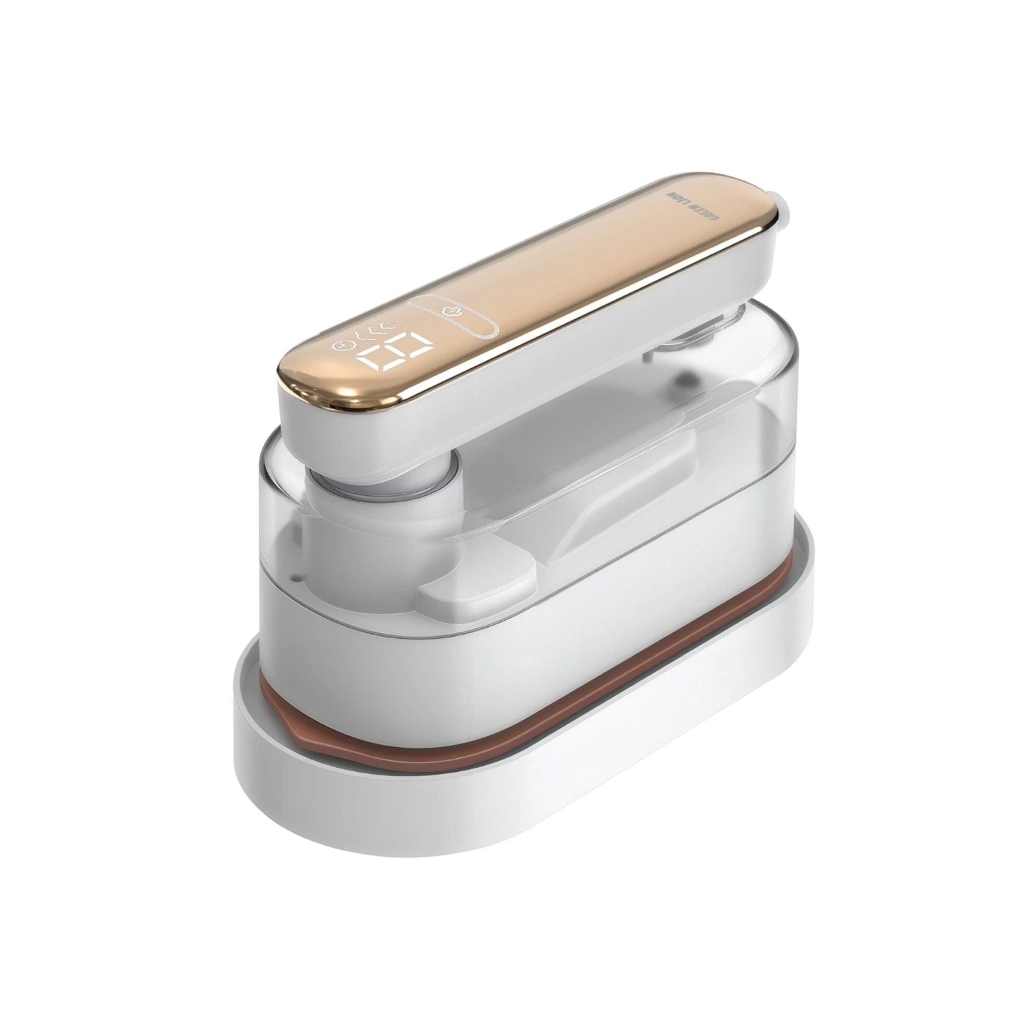 Green Lion GX288 Mini Iron with Steam Function, 170mL Tank Capacity, 10 Minutes Steam Duration, 120°C Temperature, Digital Display - White