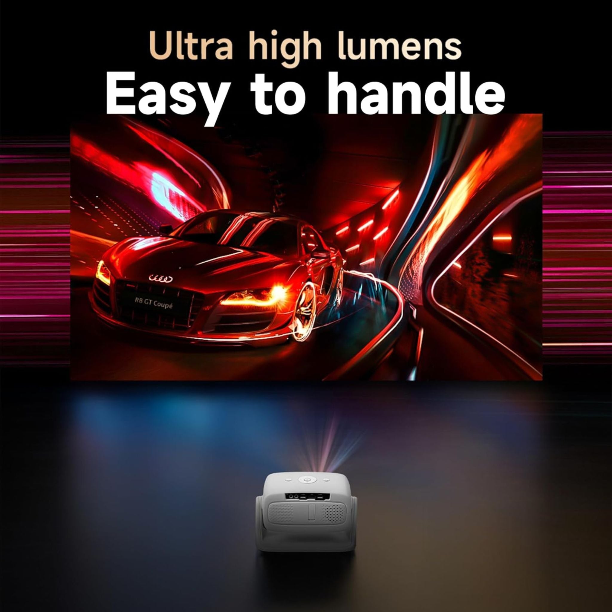 Umiio U10 1080P HD Smart Projector | 5000 Lumens Home Theater, 4K Input, WiFi 6 & Bluetooth 5.2, Portable Multi-Function Projector