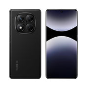 Black smartphone showing front and back on a white background