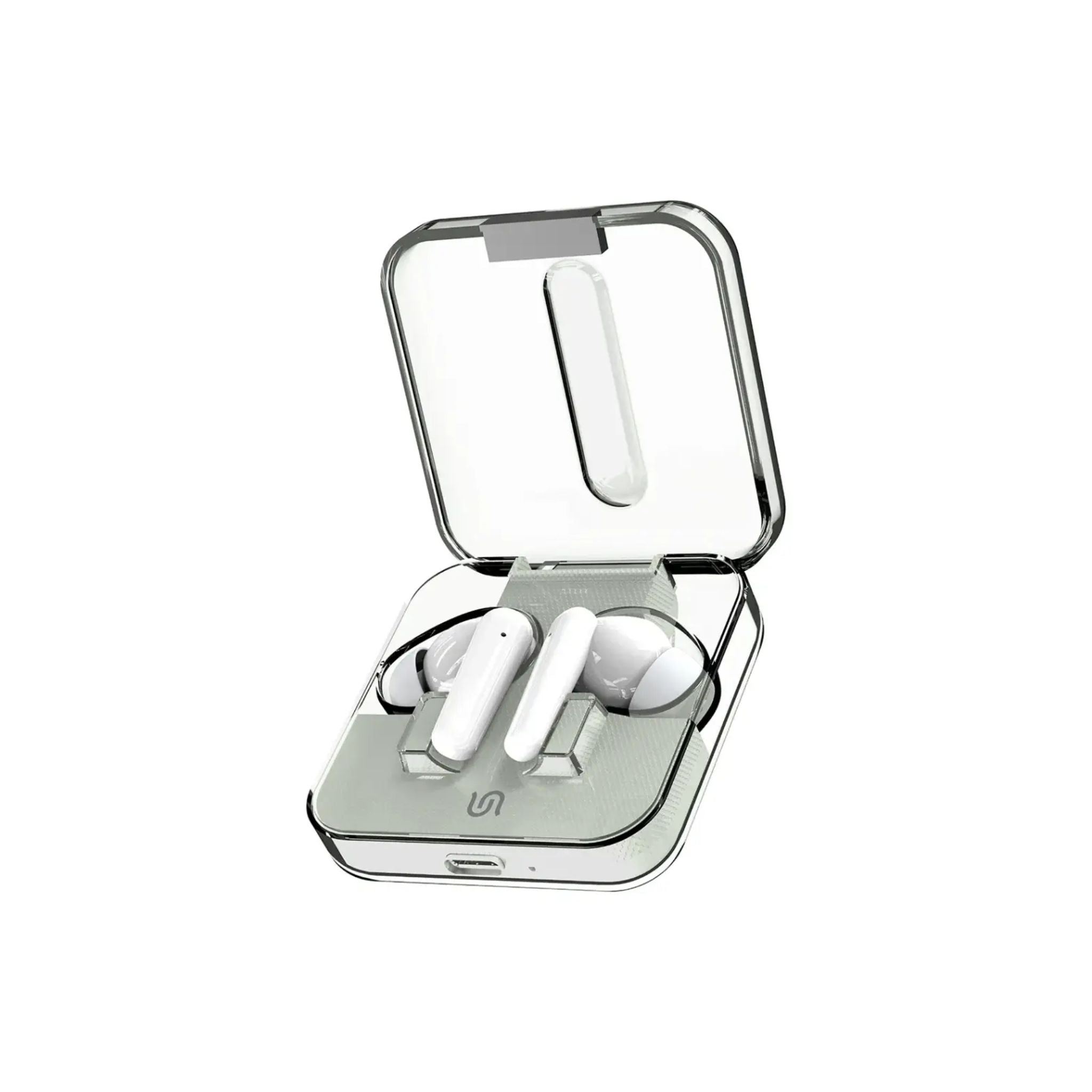 Porodo Soundtec Vibe Wireless Earbuds with Omnidirectional Microphone, Up to 9 Hours Playtime, Type-C Charging Port, Bluetooth Version 5.3, 10m Transmission Range, Immersive Audio, Voice Assistant, Stereo Sound - White