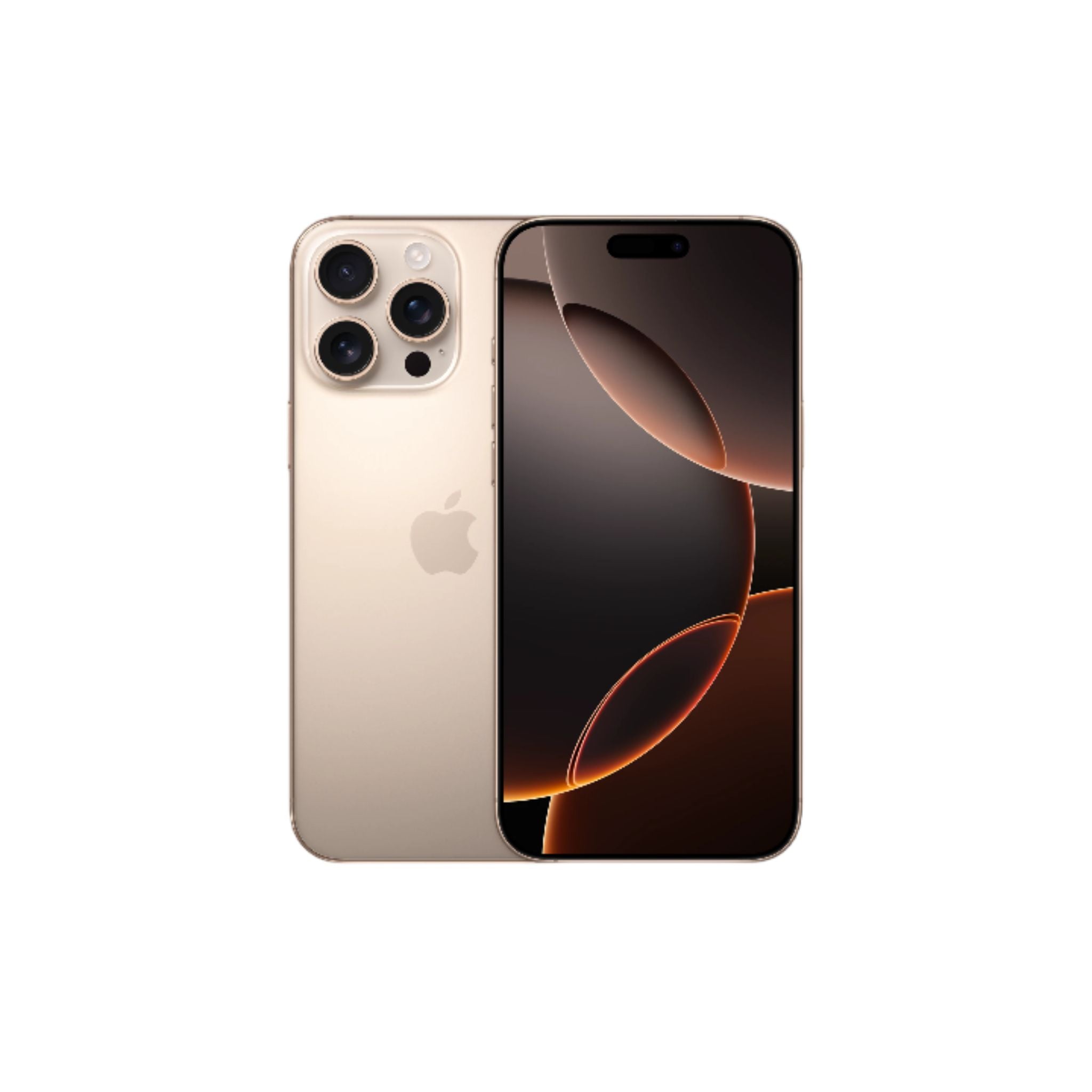 Gold iPhone with Apple logo on a white background