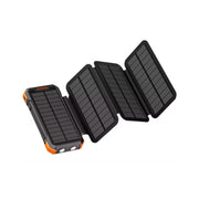 Solar power bank with multiple panels on a white background