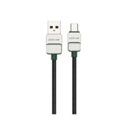 A black and green braided USB A to USB C cable by Green Lion, with the brand name visible on the USB-C connector.
