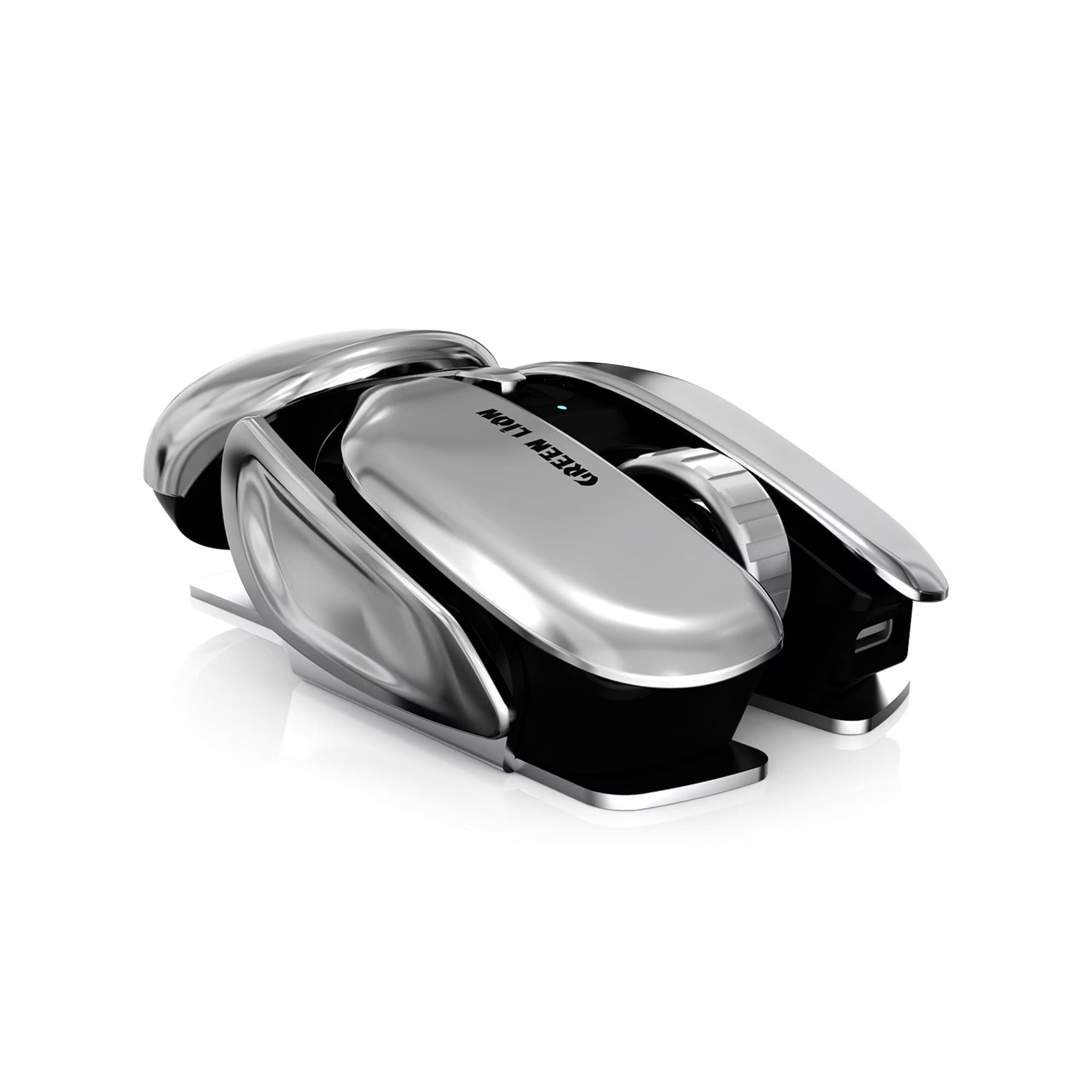 Green Lion G266 Beetles Metal Mouse with 3 Sleep Modes, 48 Hours Working Time, 3 Million Clicks Lifetime, 10G Acceleration, Energy Efficient - Gray