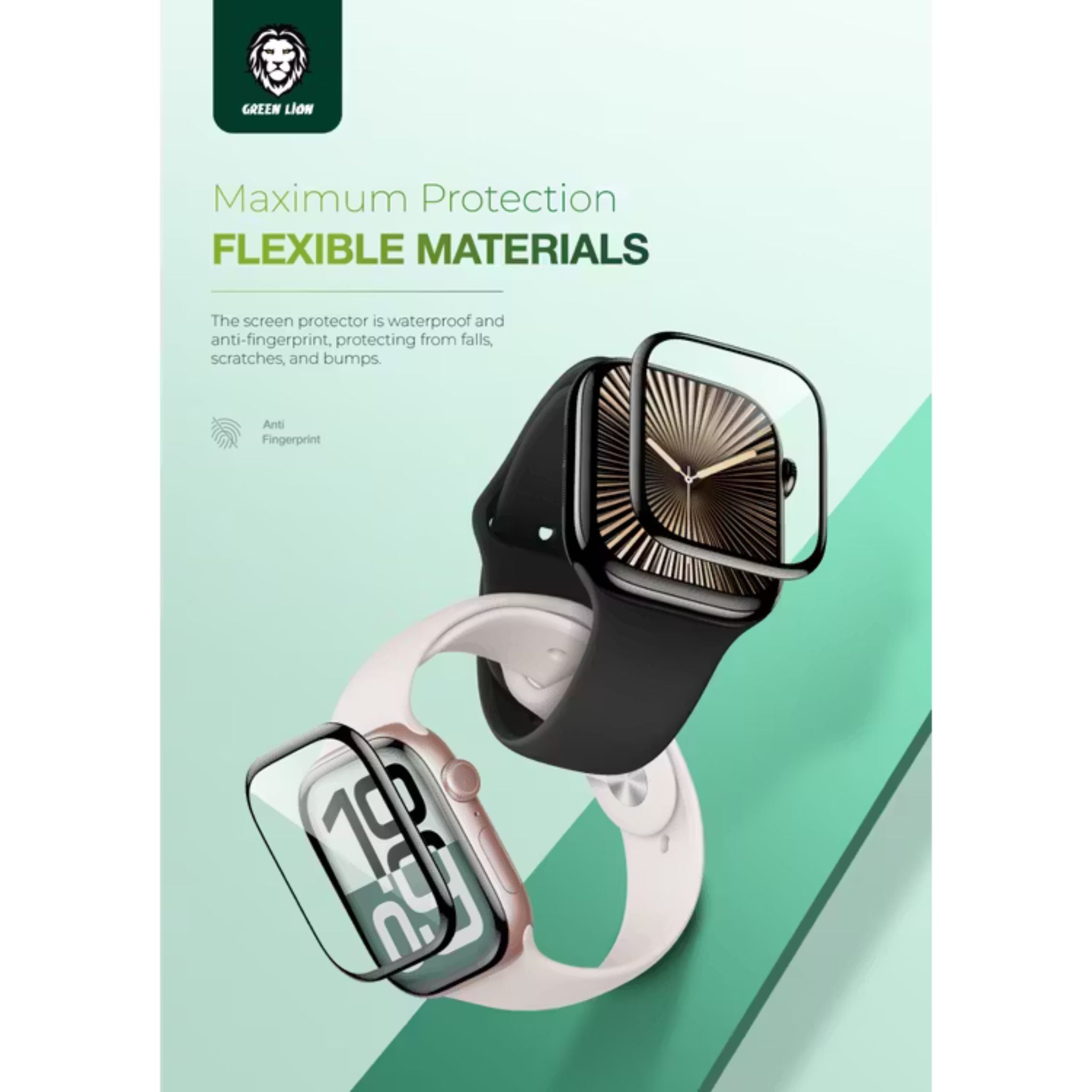 Green Lion 3D Screen Protector for Apple Watch Series 10, 42mm, Anti Fingerprint, Anti Scratch, Sensitive Touch, HD Clarity, Shockproof, Drop Protection, Self-Healing Material - Clear