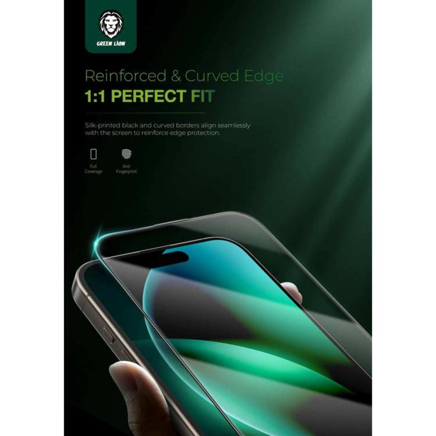 Green Lion 9H Steve HD Glass Protector for iPhone 16 Pro Max, Bubble Free, Highly Responsive, Anti Fingerprint, Anti Scratch - Clear