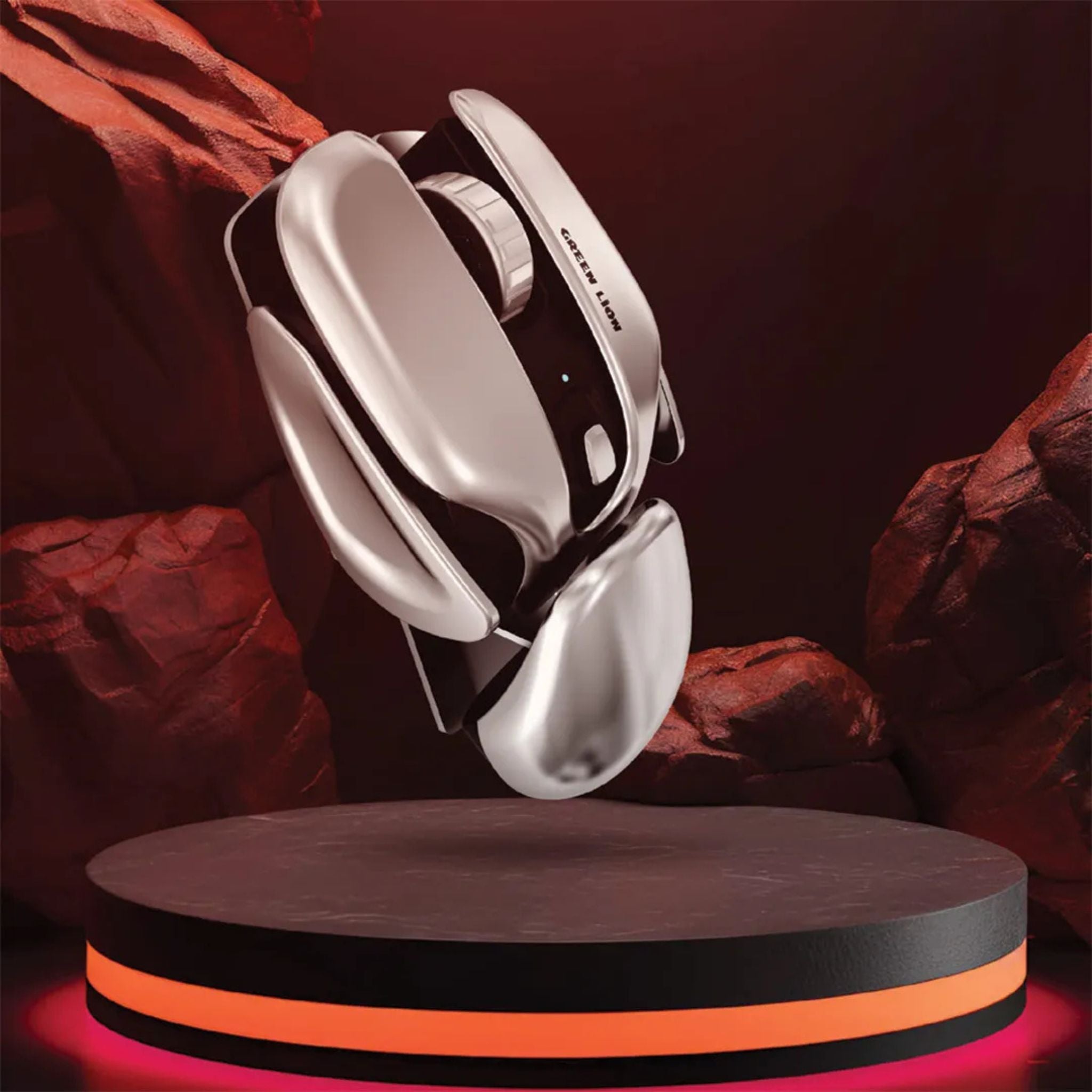 Green Lion G266 Beetles Metal Mouse with 3 Sleep Modes, 48 Hours Working Time, 3 Million Clicks Lifetime, 10G Acceleration, Energy Efficient - Gray