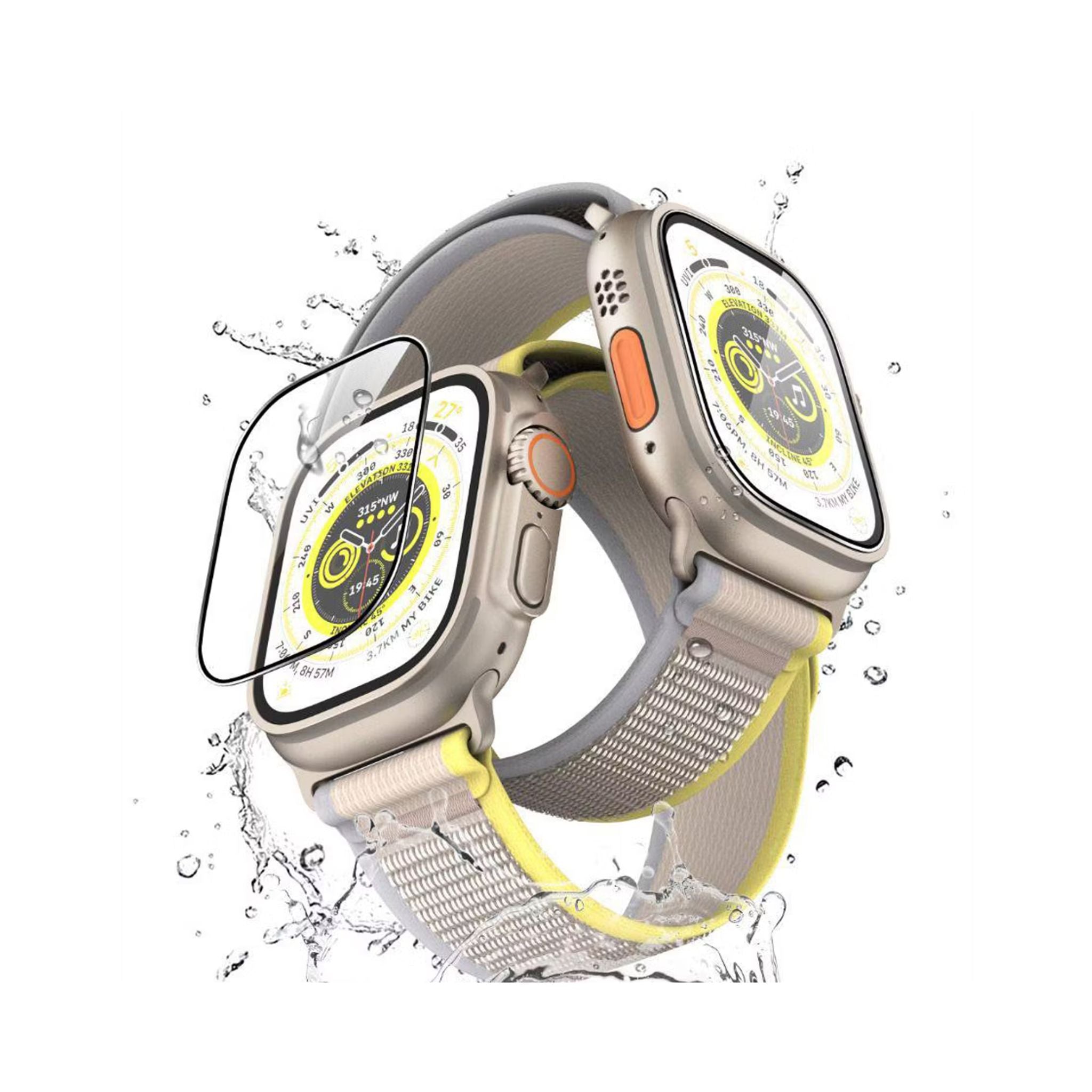 Green Lion Ultra Pro HD Glass Full Protection for Apple Watch 49mm with High Alumina Glass, Oleophobic Coating, Anti Scratch & Anti Fingerprint, Shock Absorbing, Ultra Thin - Crystal Clear