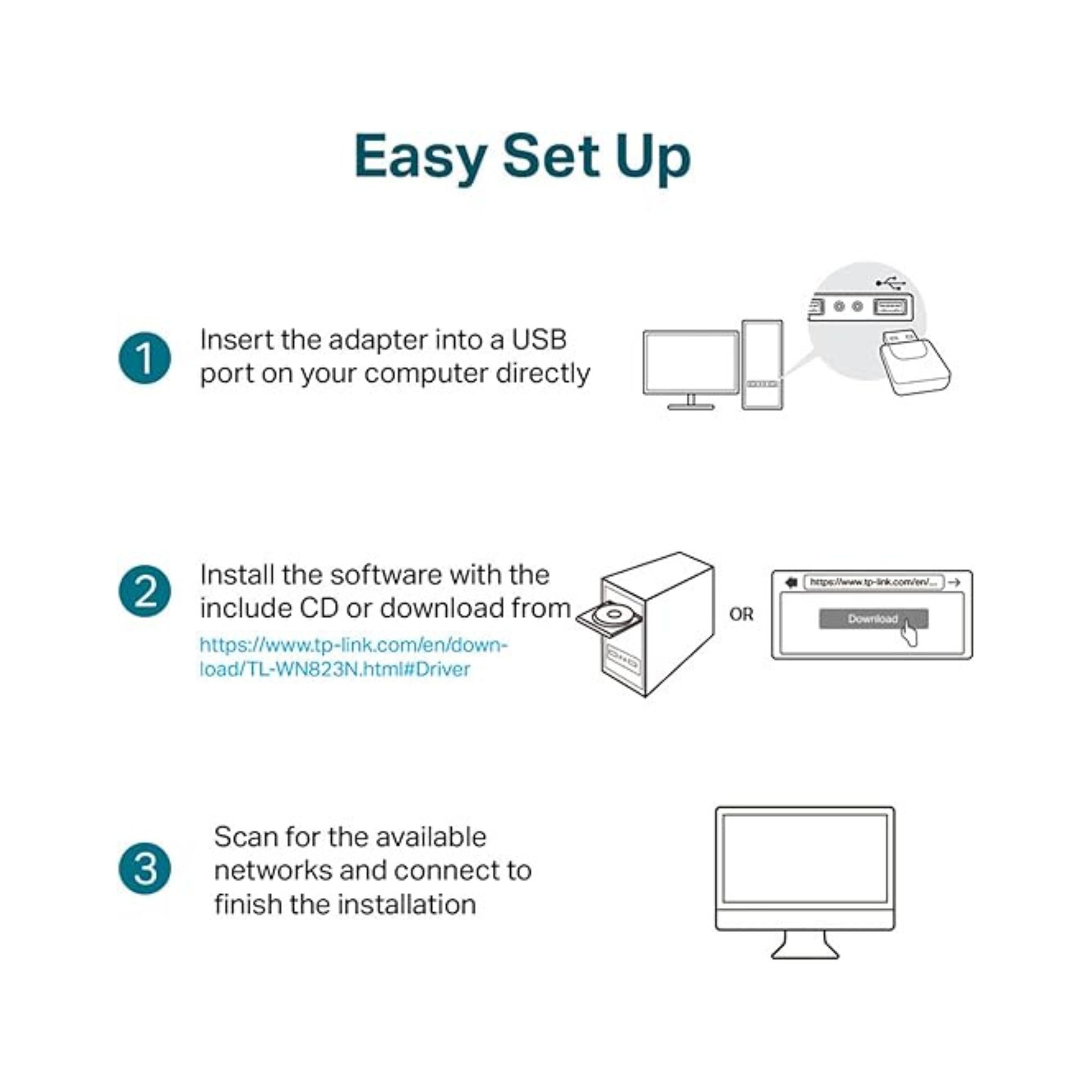 TP-LINK TL-WN823N 300 Mbps Mini Wireless N Adapter