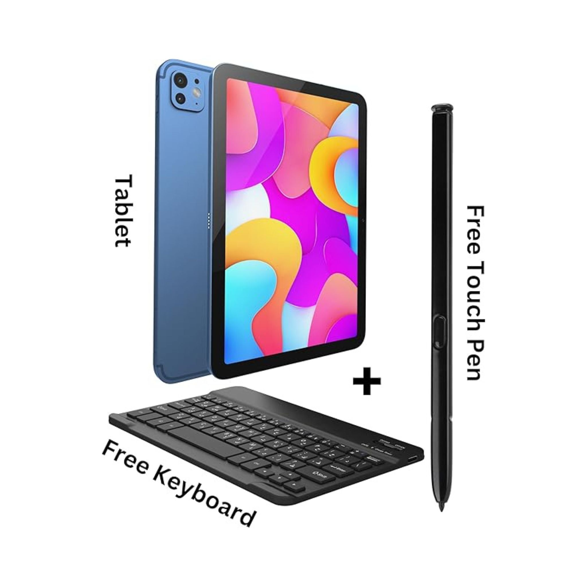 OTEETO TAB 15 Tablet/10.1 Inch/4G SIM/iOS Style Operating System/5G Dual SIM/Octa Core Processor/Included Flip Cover&Keyboard/8GB RAM + 512 GB ROM/Android 13/6000 mAh/8MP Front+13 MP Rear (Blue)