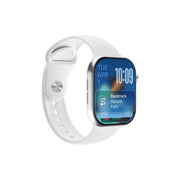 Smartwatch with a white band on a white background