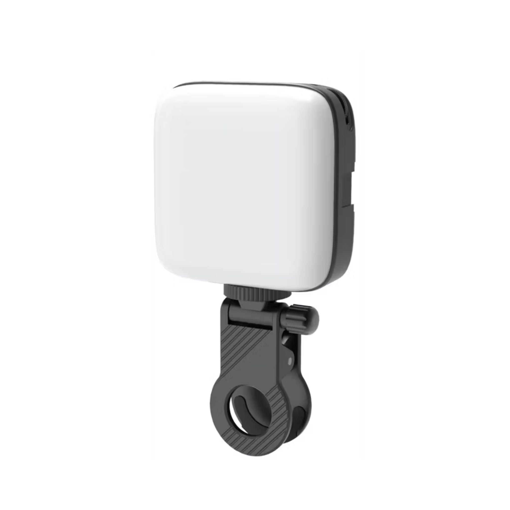 White light modifier with black clip on a white background