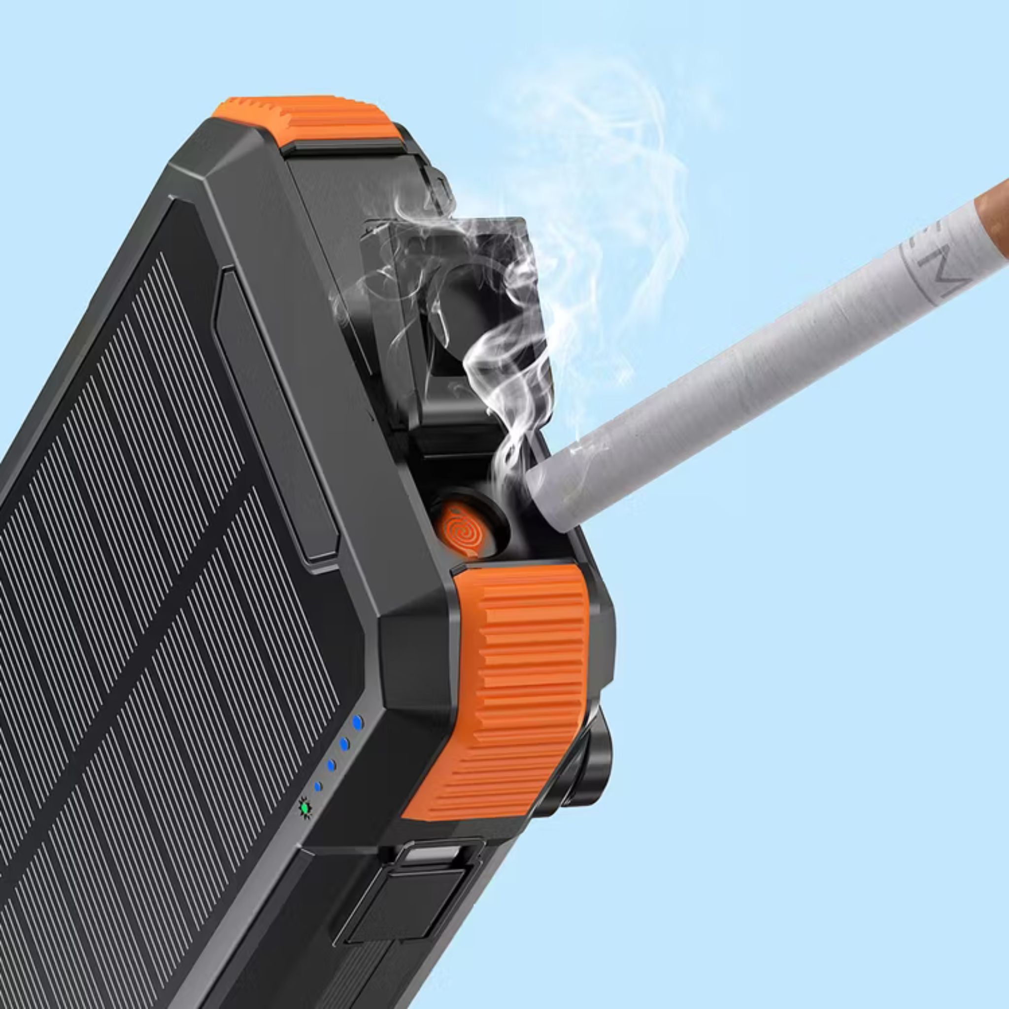 Porodo 20000mAh 4-Panel Solar Power Bank with 20W Power Delivery, Multi-Mode Flashlight, 10W Micro USB Input, Detachable Panels & Cables, - Black