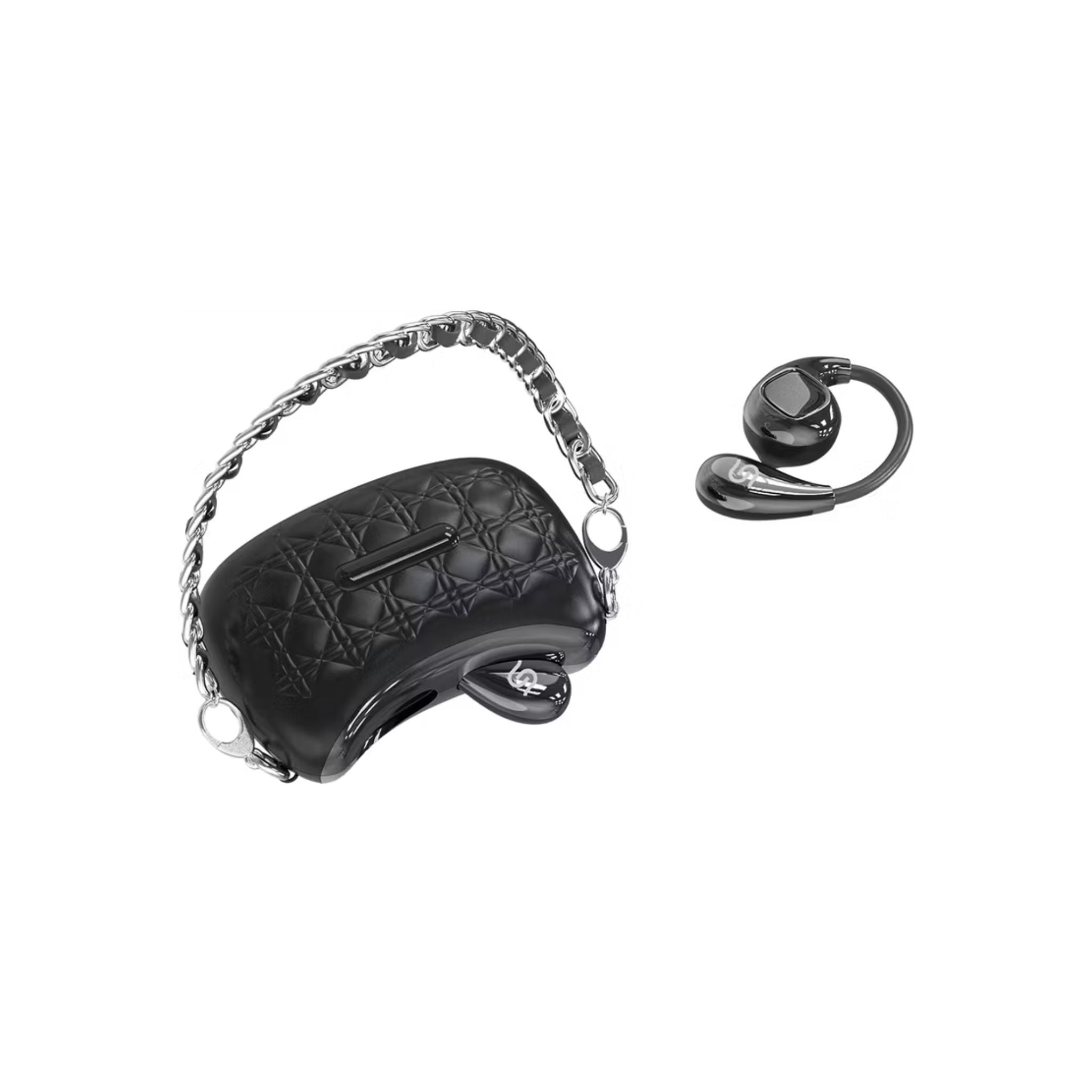 Porodo Soundtec Hand Bag ENC Earbuds with Voice Assistant, Up to 30 Hours Play Time, Fast Charge, 10m Transmission Distance, Up to 6 Hours Talk Time, Crystal-Clear Audio, Type-C Charging Port, 130 Hours Standby Time, 14mm Driver Size