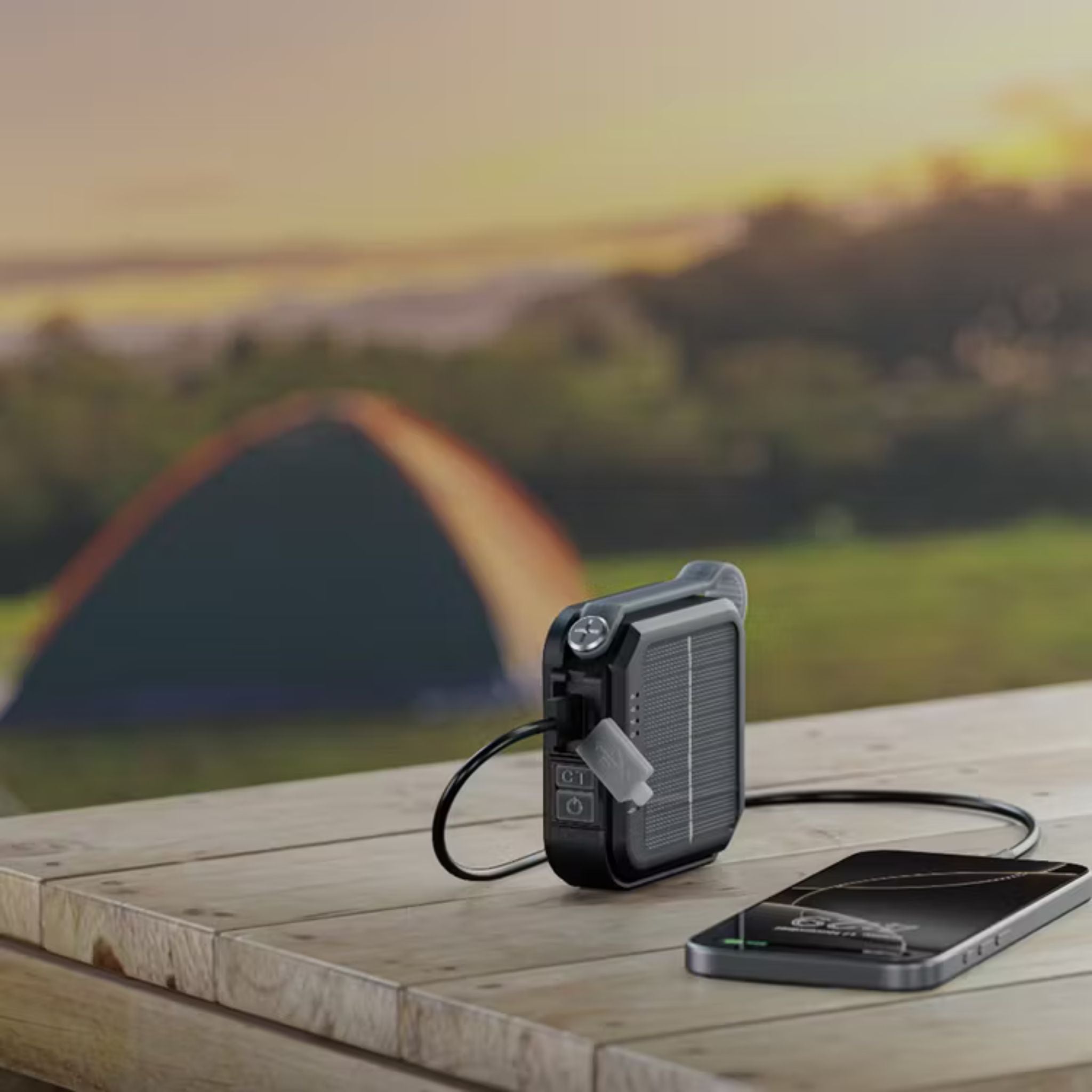 Green Lion Solar Lumix Portable LED Light with Built-in Power Bank, 10W Power, 4 Light Modes, Up to 24 Hours Working Time, 1000 Lumens Brightness, 4000mAh Battery, 1W Solar Input - Gray
