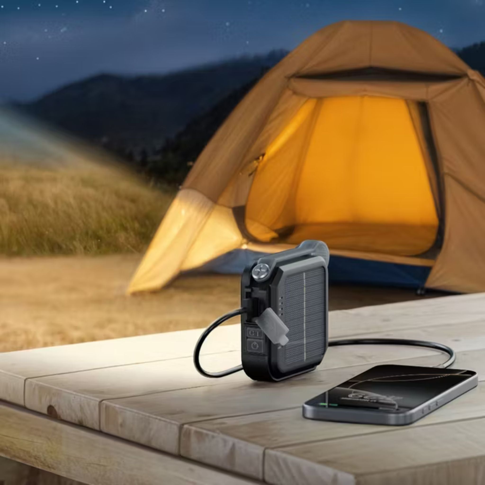 Green Lion Solar Lumix Portable LED Light with Built-in Power Bank, 10W Power, 4 Light Modes, Up to 24 Hours Working Time, 1000 Lumens Brightness, 4000mAh Battery, 1W Solar Input - Gray