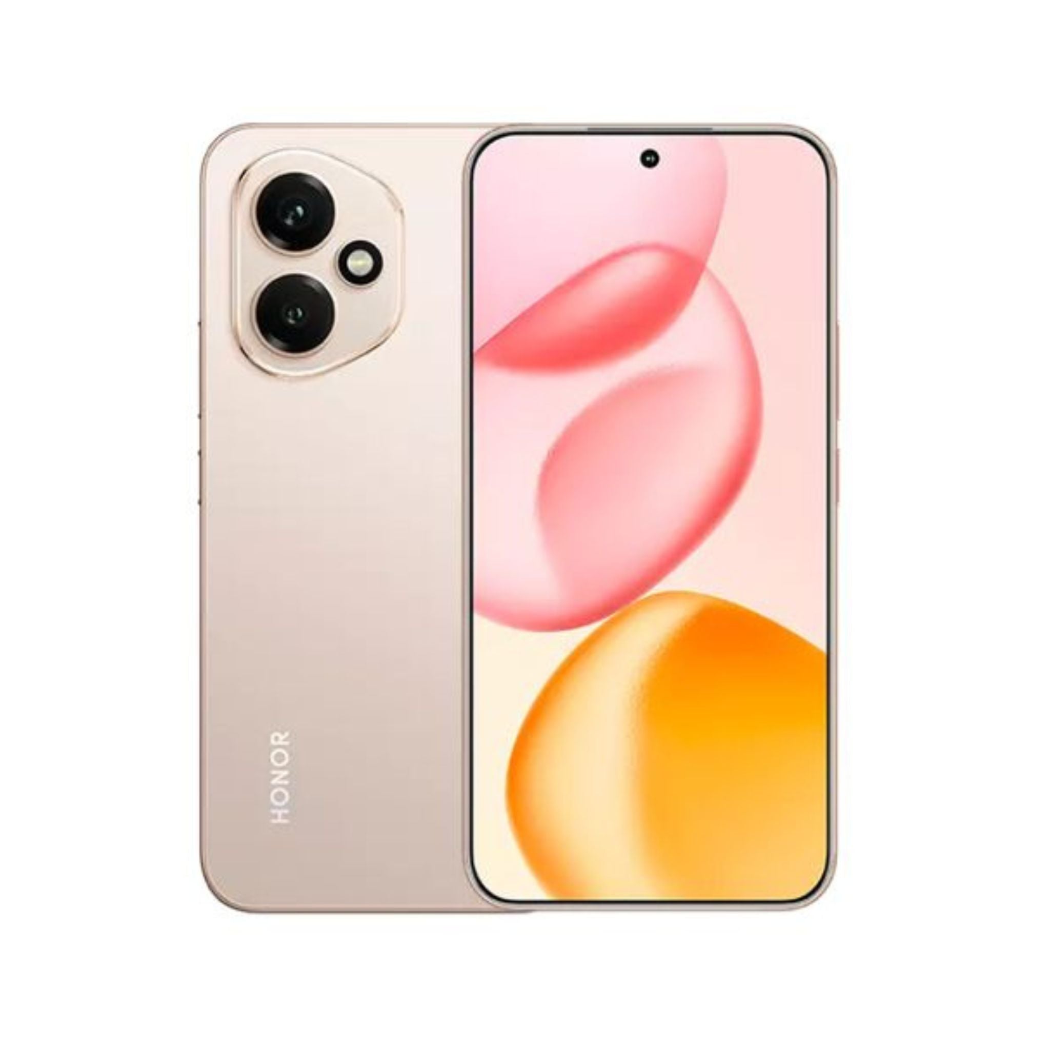 Smartphone with a colorful design on the screen and 'Honor' branding on the back.