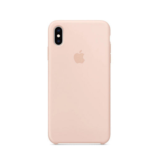 APPLE iPhone XS Max (6.5 inch) Silicone Back cover Case with Apple Logo, Protective Backcover - Pink Sand