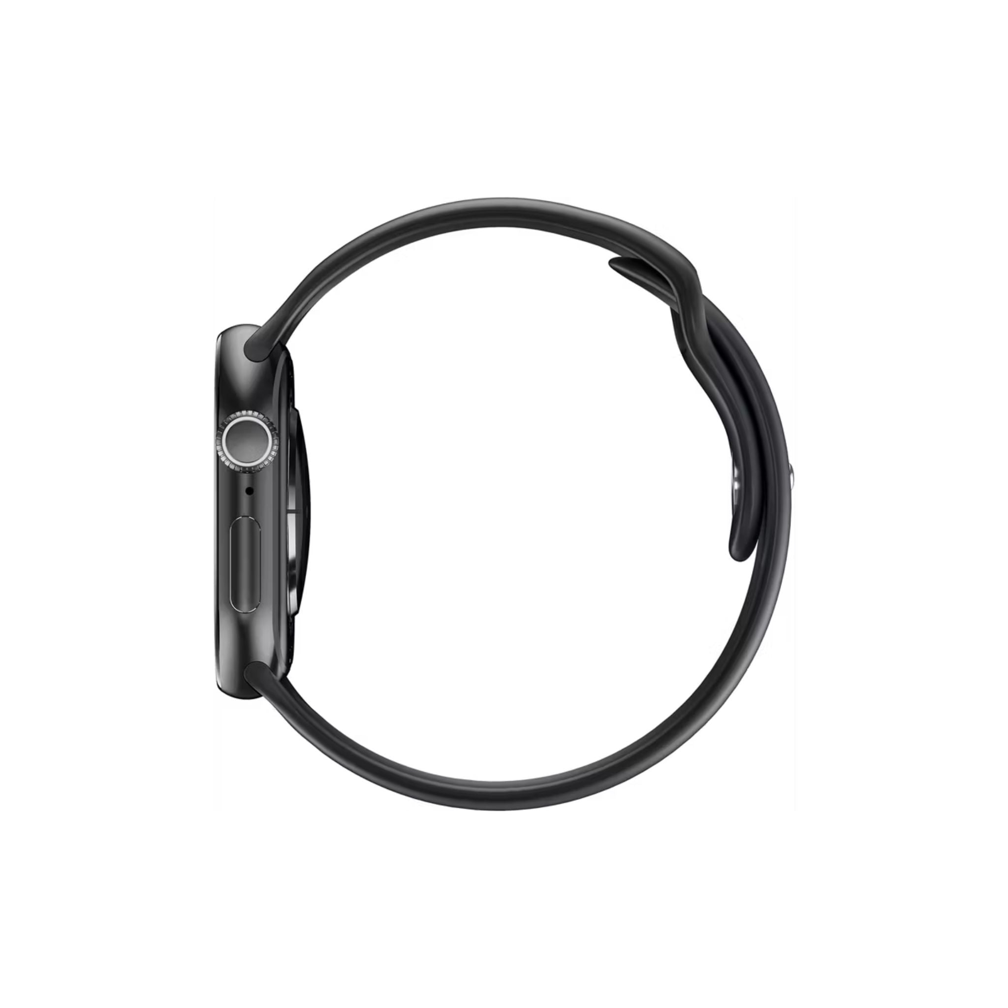 Green Lion Communicate Smart Watch with 2.07" IPS Dispaly, 380mAh Battery Capacity, Wireless Charging, AI Voice Assistant, 1GB Flash, 3-5 Days Working Time - Black