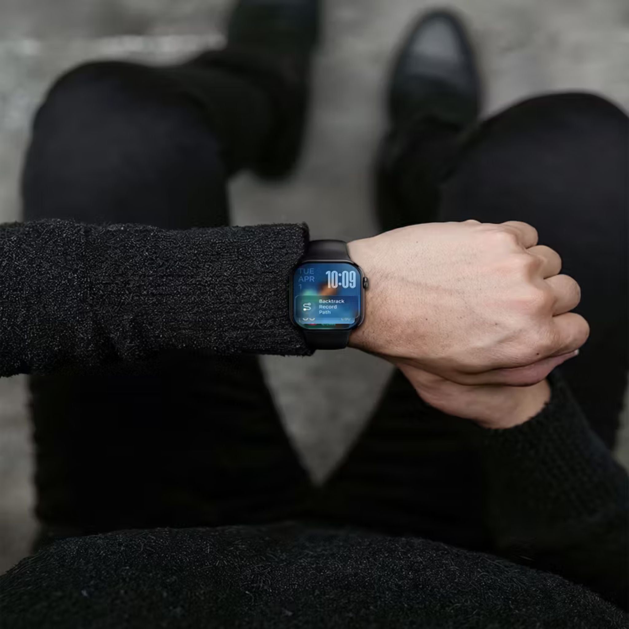 Green Lion Communicate Smart Watch with 2.07" IPS Dispaly, 380mAh Battery Capacity, Wireless Charging, AI Voice Assistant, 1GB Flash, 3-5 Days Working Time - Black