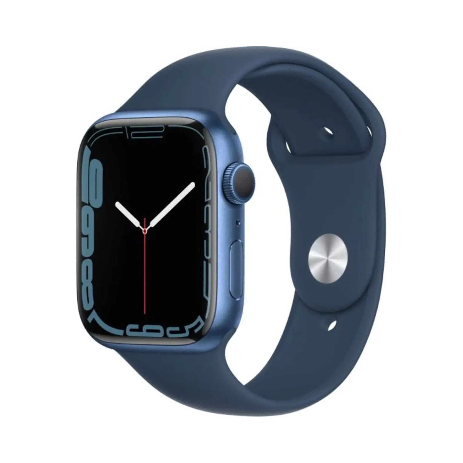 Smartwatch with a blue band on a white background