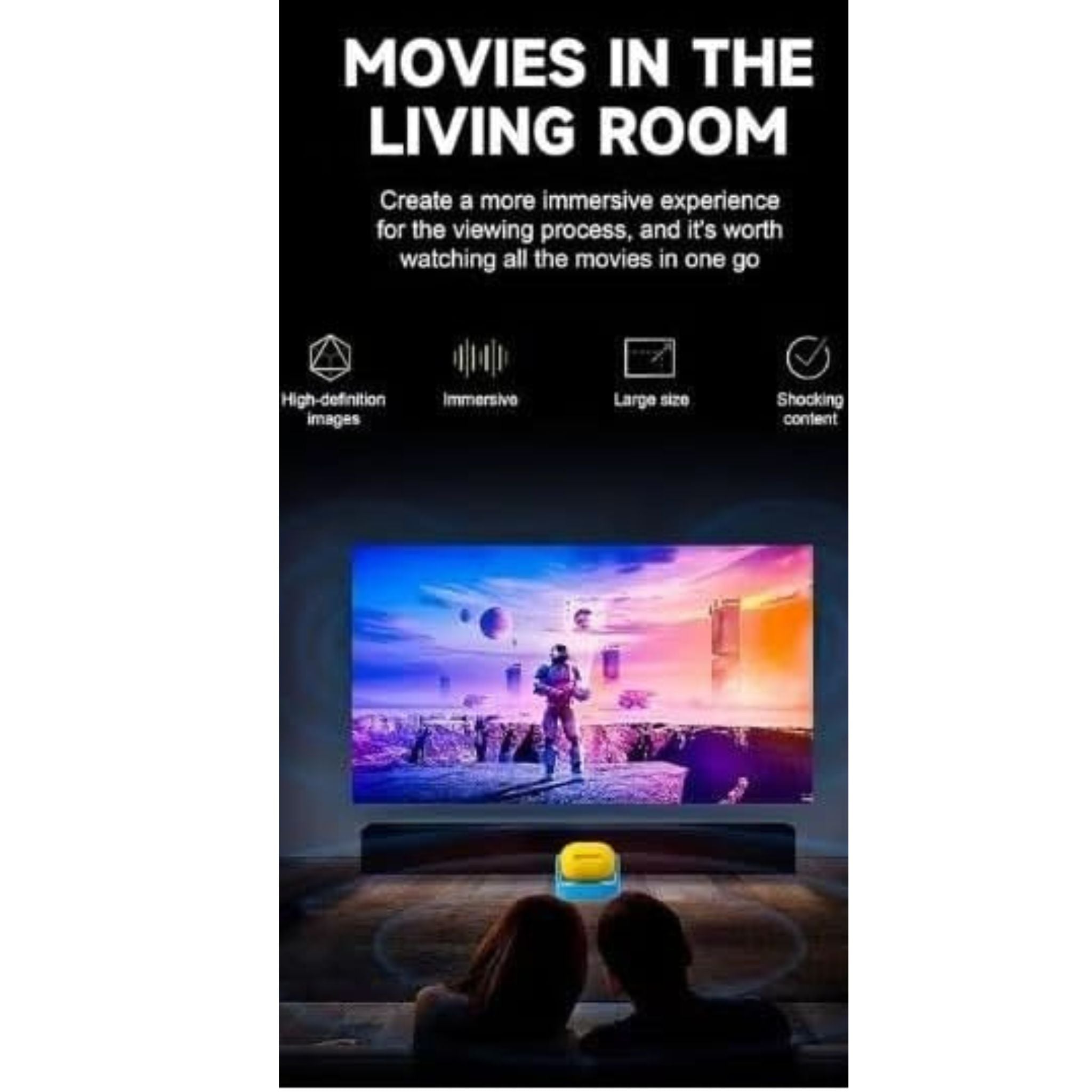 Umiio U30 Super Smart Premium Projector 1080P Full HD, 4K Supported 180° Adjustable Lens, WiFi 6 & Bluetooth, Portable LED Projector for Home Theater & Outdoor Use, HDMI/USB/Audio, Remote Control