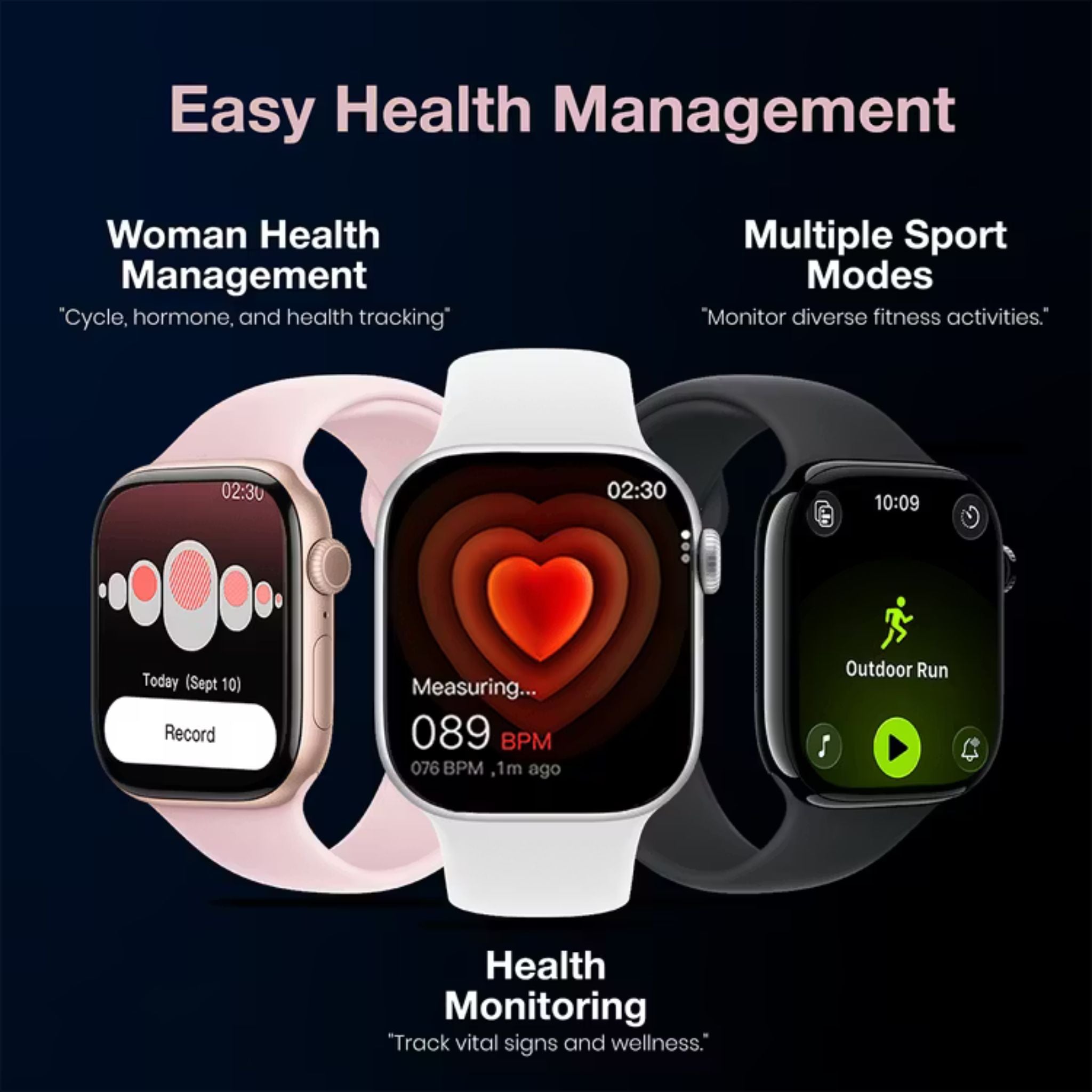 Green Lion Communicate Smart Watch with 2.07" IPS Dispaly, 380mAh Battery Capacity, Wireless Charging, AI Voice Assistant, 1GB Flash, 3-5 Days Working Time - Black