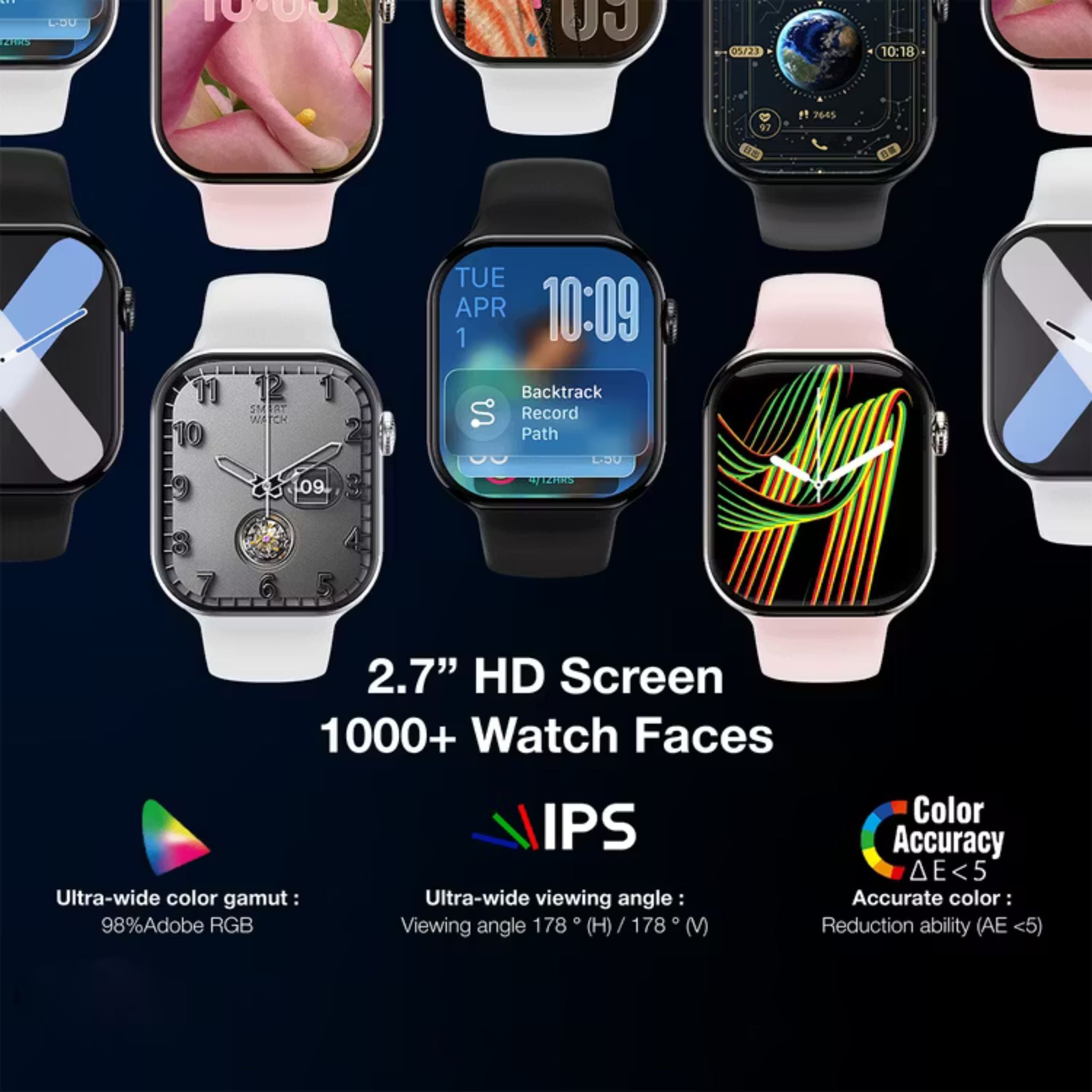 Green Lion Communicate Smart Watch with 2.07" IPS Dispaly, 380mAh Battery Capacity, Wireless Charging, AI Voice Assistant, 1GB Flash, 3-5 Days Working Time - Black