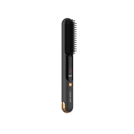 Green Lion Infrared Hair Comb with Digital Display, 50 Minutes Working Time, Adjustable Temperature Settings Up to 200°C, 2600mAh Battery, Infrared Function - Black