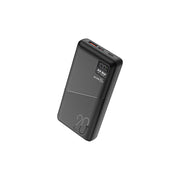Porodo Blue Quick Charge Power Bank with USB-A & USB-C Outputs, 20000mAh Battery Capacity, Digital Display, 20W Power Delivery - Black