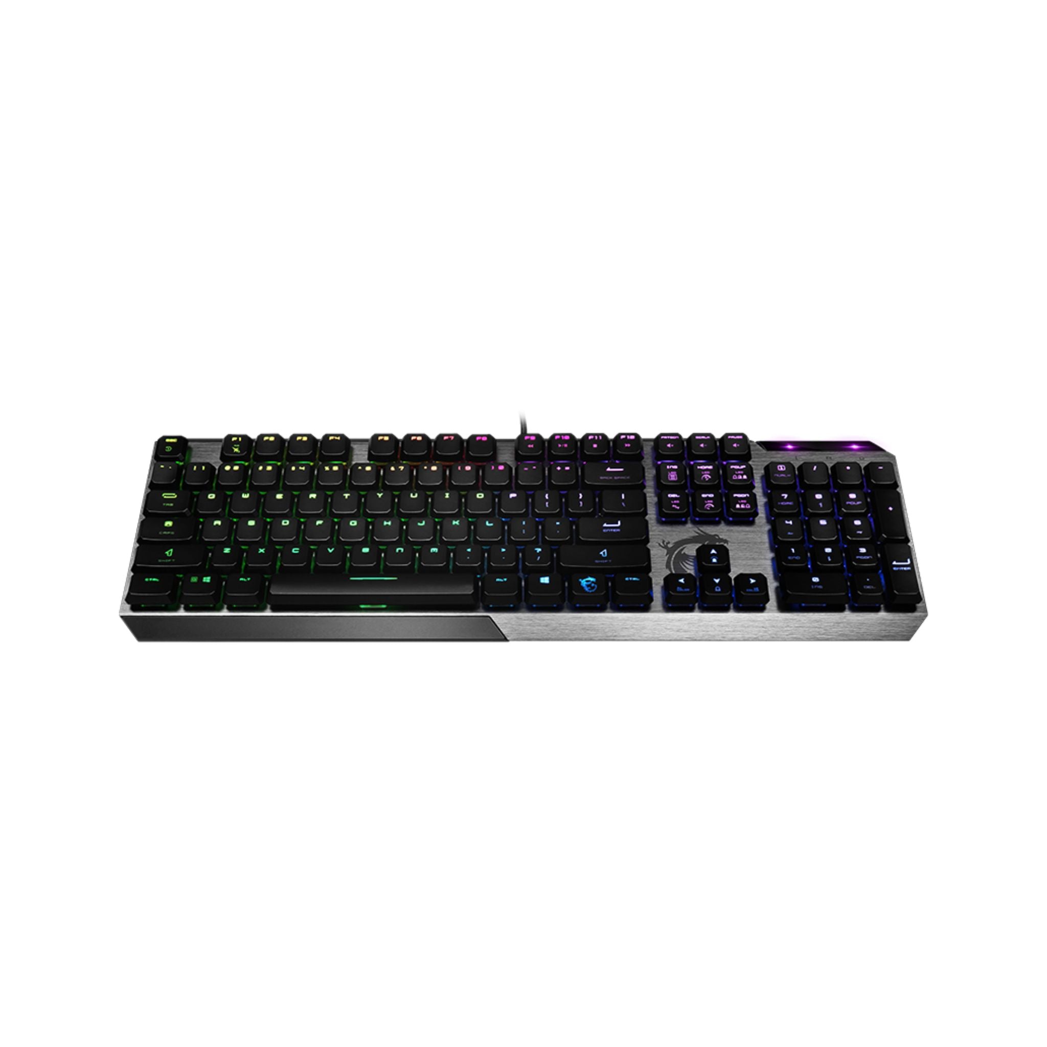 MSI Vigor GK50 Low Profile Gaming Keyboard, Backlit RGB LED, Kailh Mechanical Switches, Aluminum