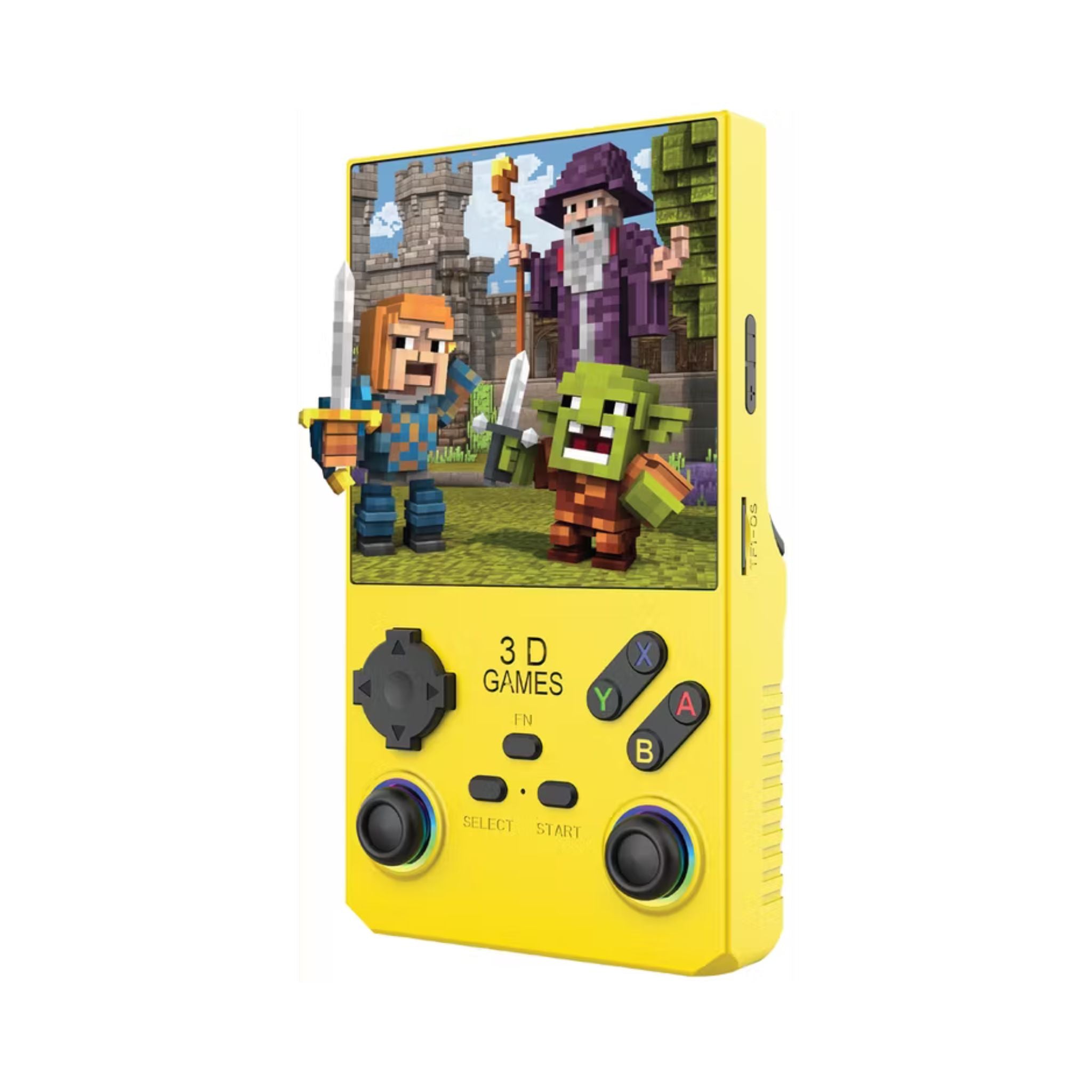 Porodo Gaming 4" Square Display Retro Handheld Game Console, 4000mAh Lithium Polymer Battery, 10 Hours Battery Life, 1GB RAM, Quad-Core Performance, Multi-System Support - Yellow