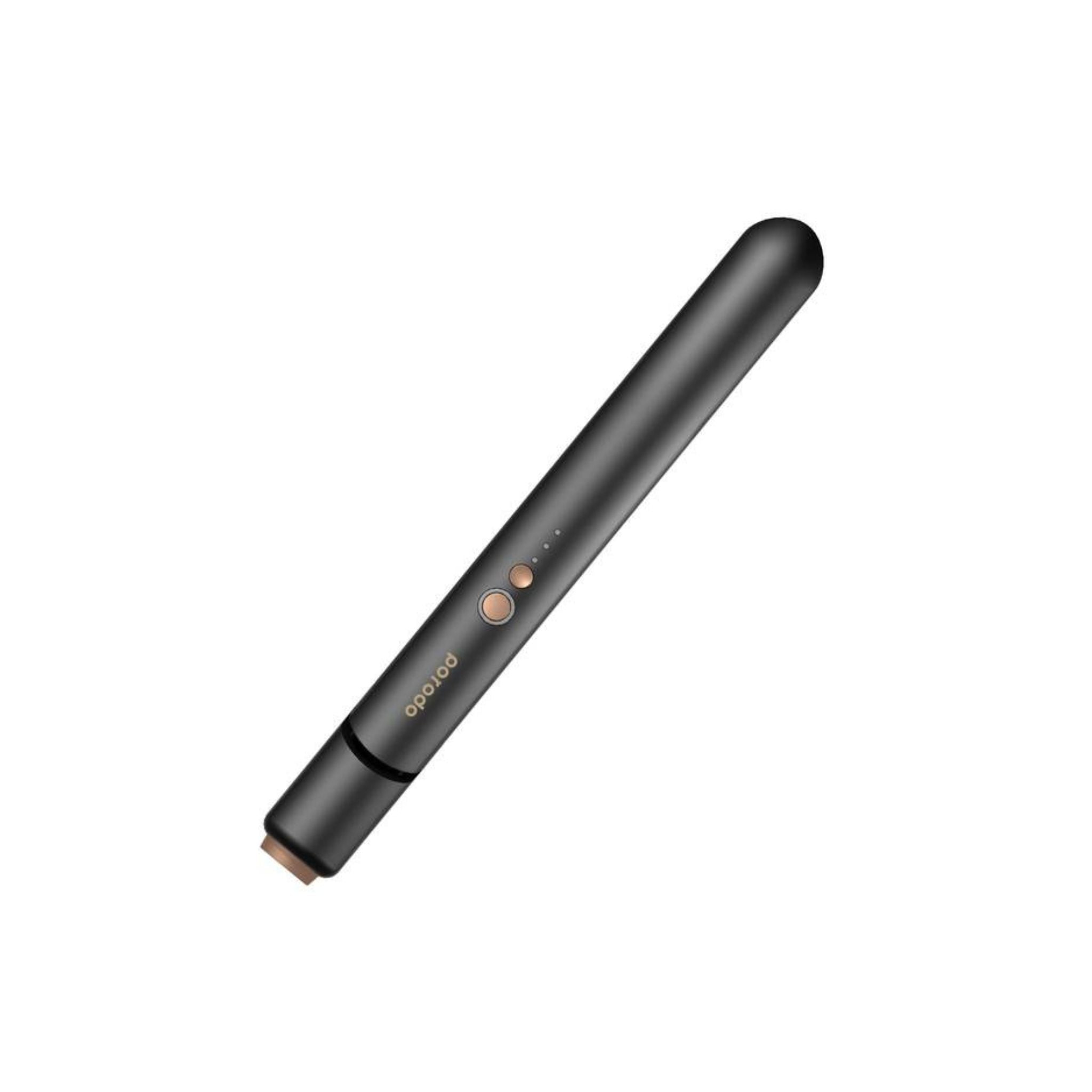 Porodo LifeStyle Wireless Rechargeable Hair Straightener with Ceramic-coated Plates, 4000 mAh Ergonomic Design Portable USB Hair Flat Iron, 3 Heat Settings - Black