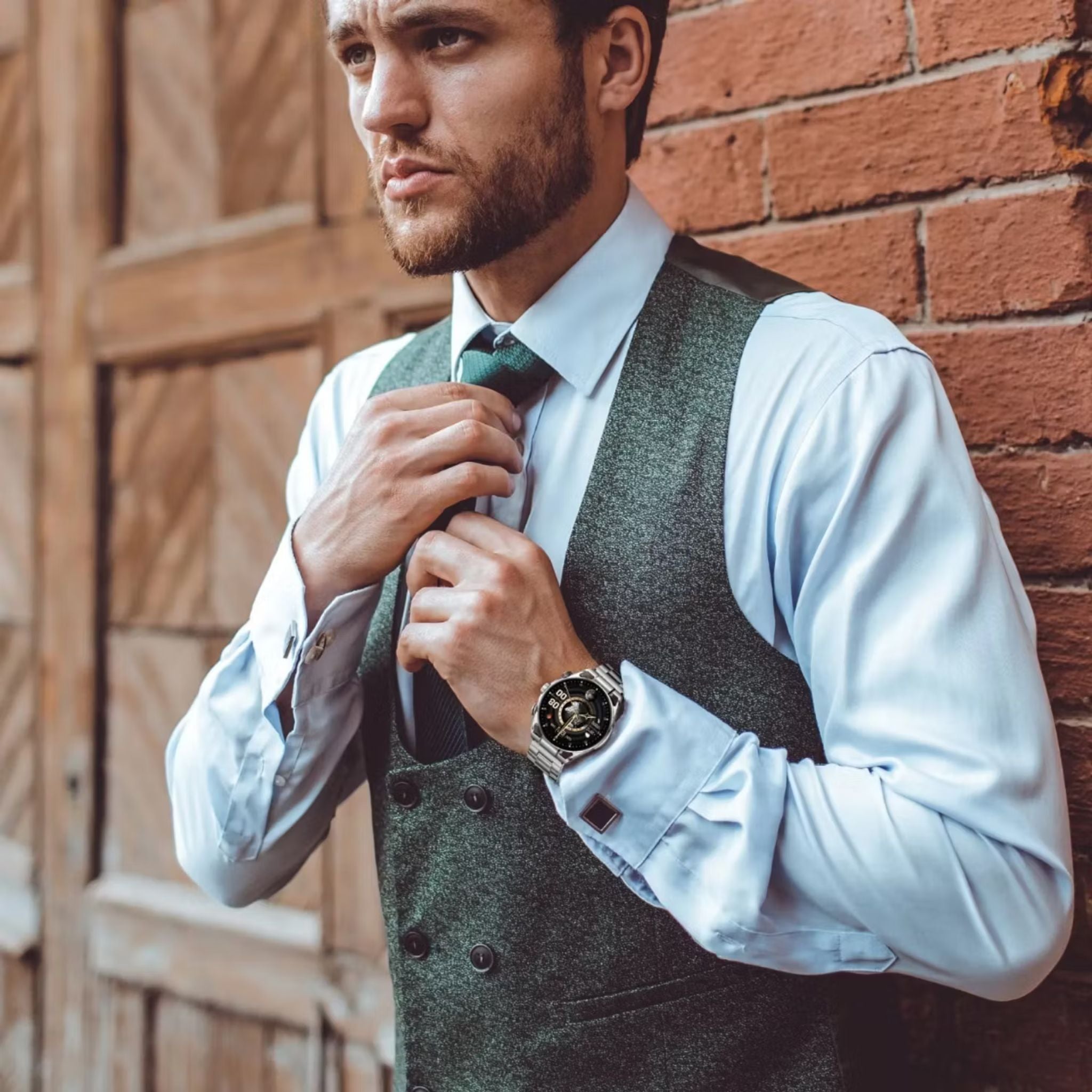 Green Lion Chrono Pro Smart Watch with 1.6" AMOLED Display, 360mAh Battery, Up to 7 Days Working Time, 1000nits Brightness, Activity Tracking, Health Monitoring, Stop Watch & Alarm Clock - Silver