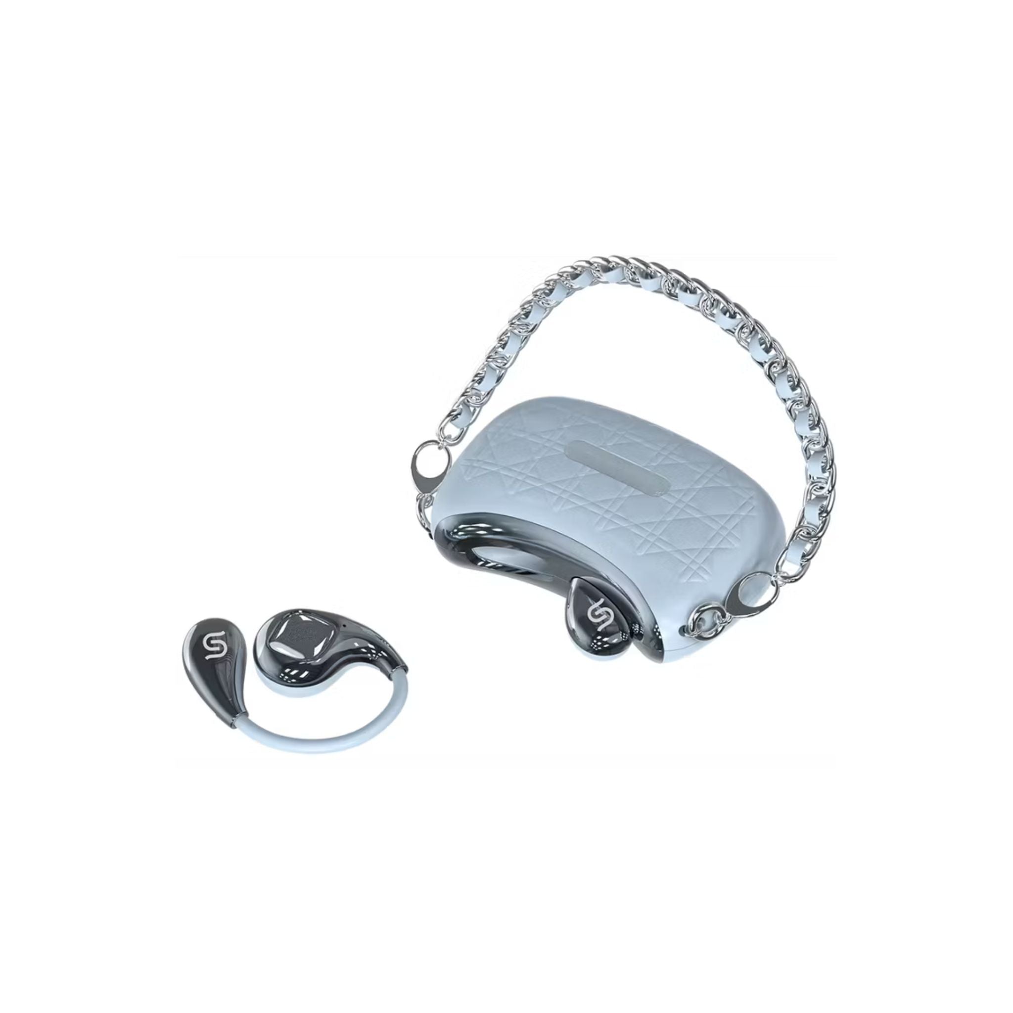 Porodo Soundtec Hand Bag ENC Earbuds with Voice Assistant, Up to 30 Hours Play Time, Fast Charge, 10m Transmission Distance, Up to 6 Hours Talk Time, Crystal-Clear Audio, Type-C Charging Port, 130 Hours Standby Time, 14mm Driver Size