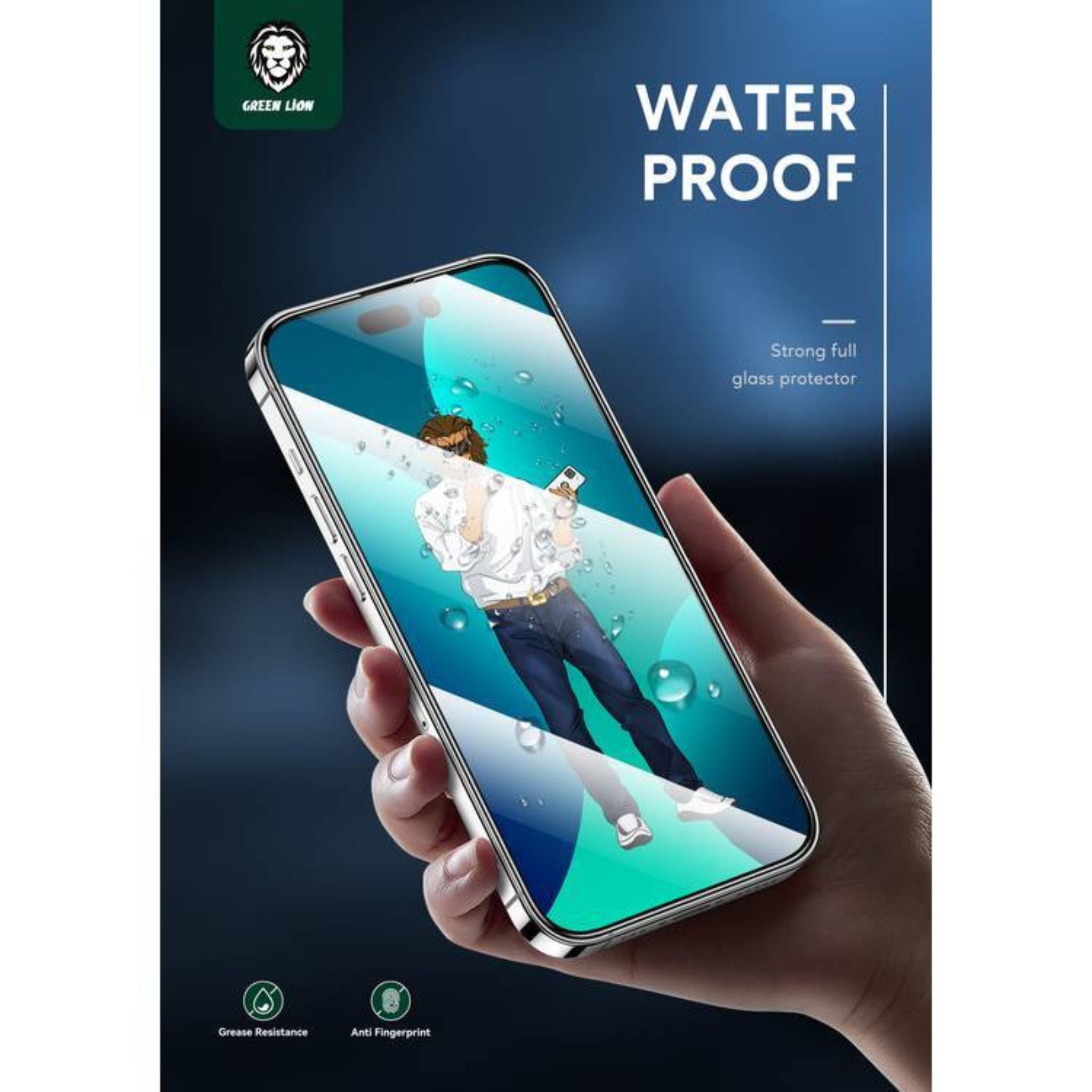 Green Lion 9H Steve HD Glass Protector for iPhone 14 Pro Max, Anti Scratch & Anti-Finger Print, Highly Responsive, Grease Resistance, Bubble Free - Clear