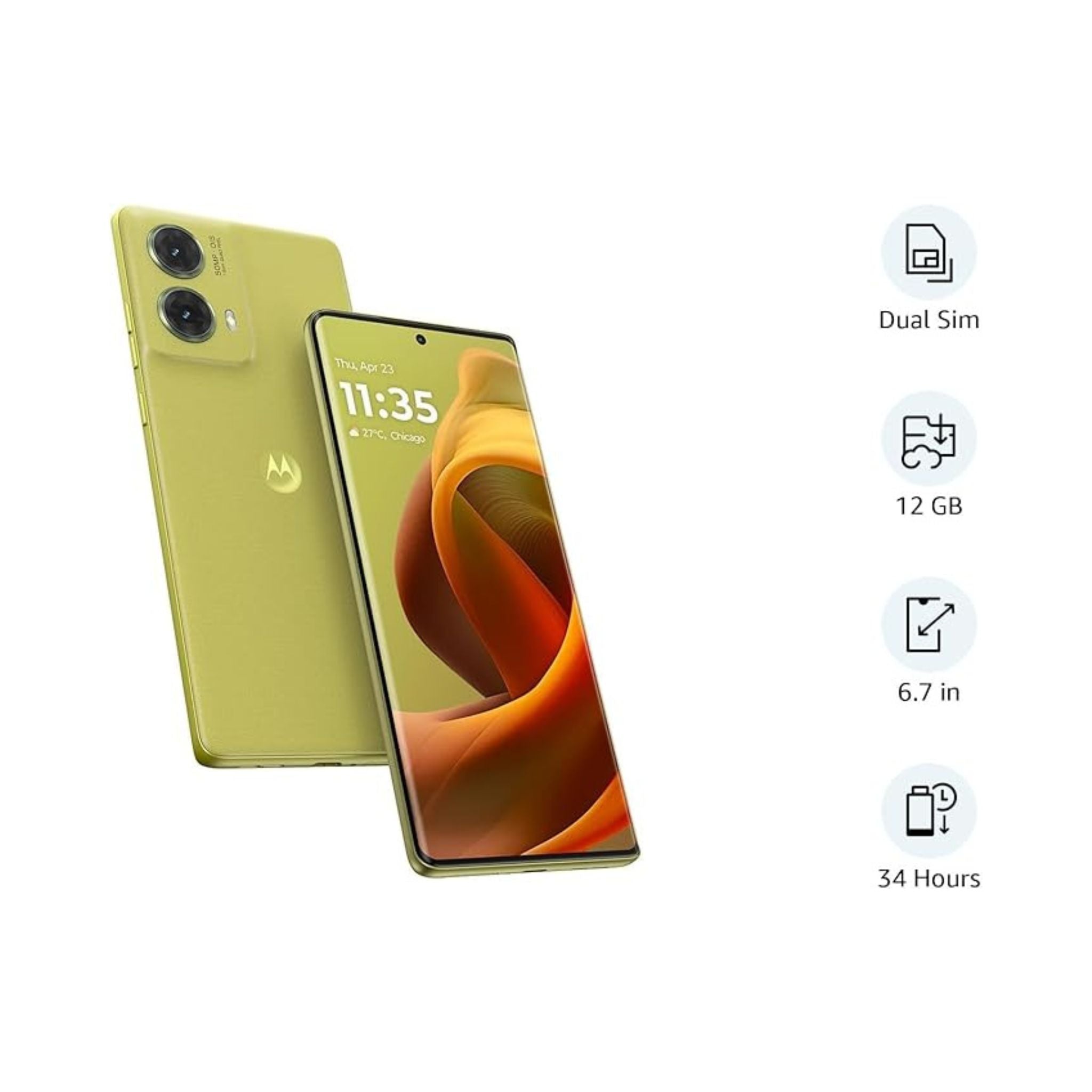 Motorola Moto g85 5G, Dual SIM 8GB RAM 256GB ROM- International Version - Olive Green
