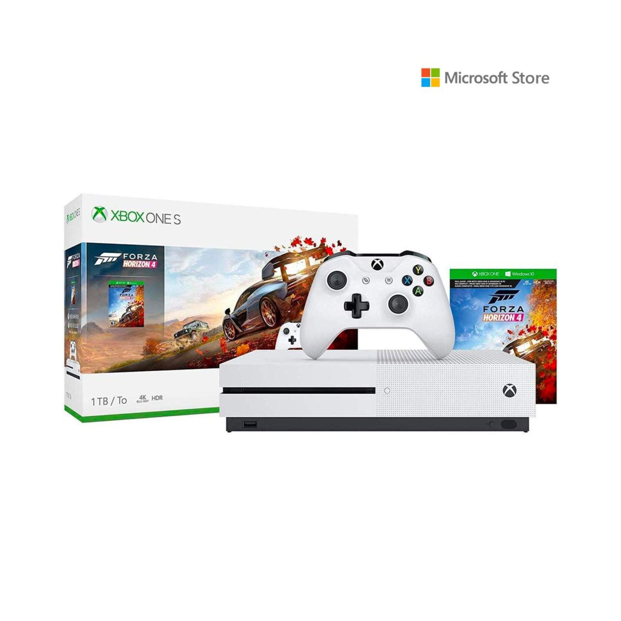 Microsoft 1 TB Xbox One S Console - Forza Horizon 4 Bundle + PDP Stealth Series Wired Controller for Xbox, Phantom Black