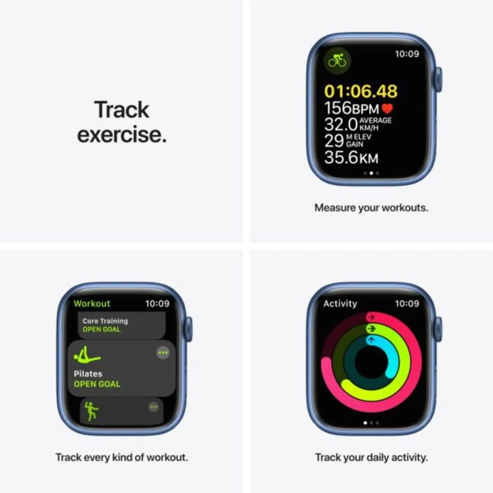 Apple Watch Series 7 (GPS, 41mm) Smart watch - Blue Aluminium Case with Abyss Blue Sport Band