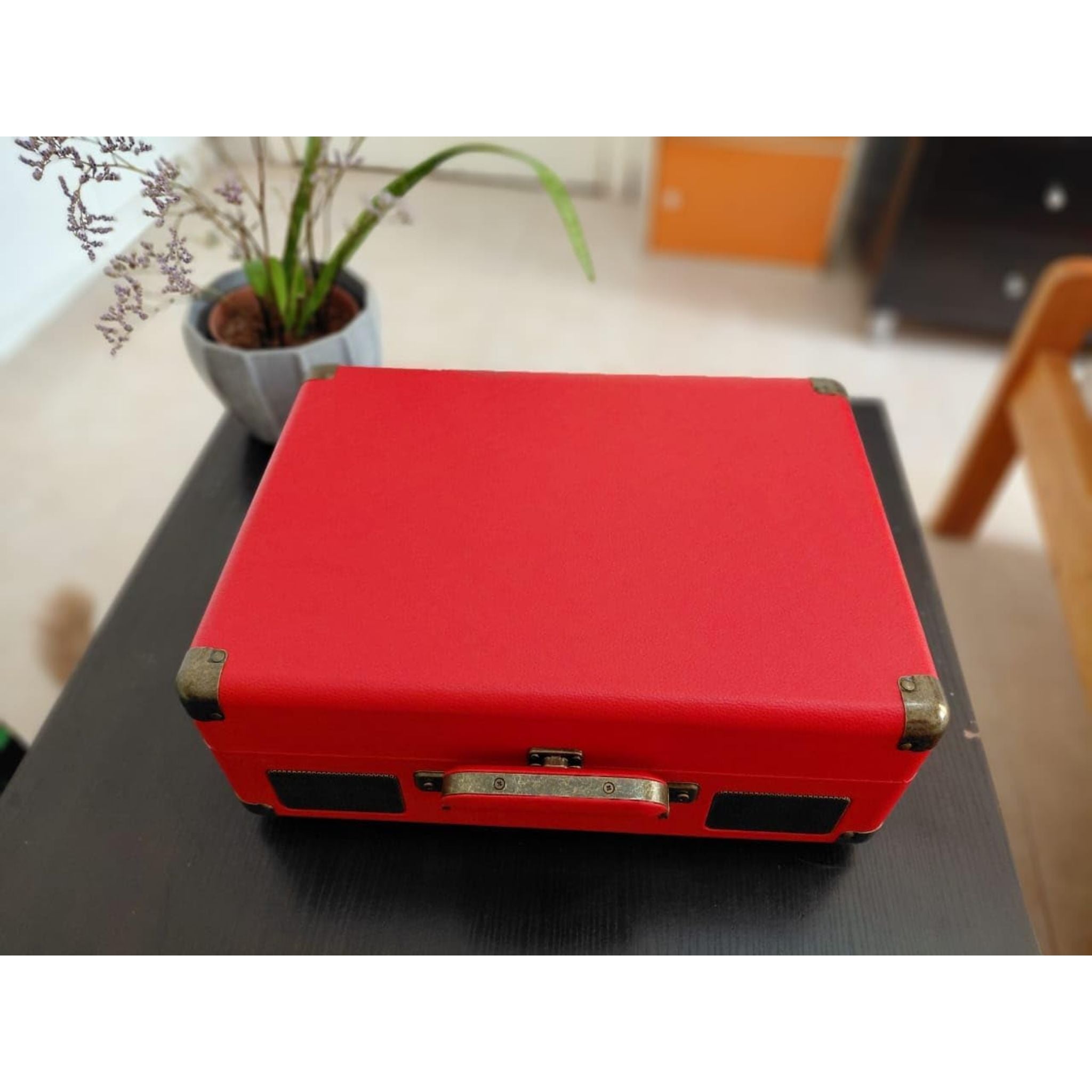 SmartBarry Portable Karaoke Bluetooth Unique SuitCase Speaker with 2 dual Microphones with Karaoke Family/Offering Indoor & Outdoor KTV ECO FRIENDLY & experience in different enviroment- Red