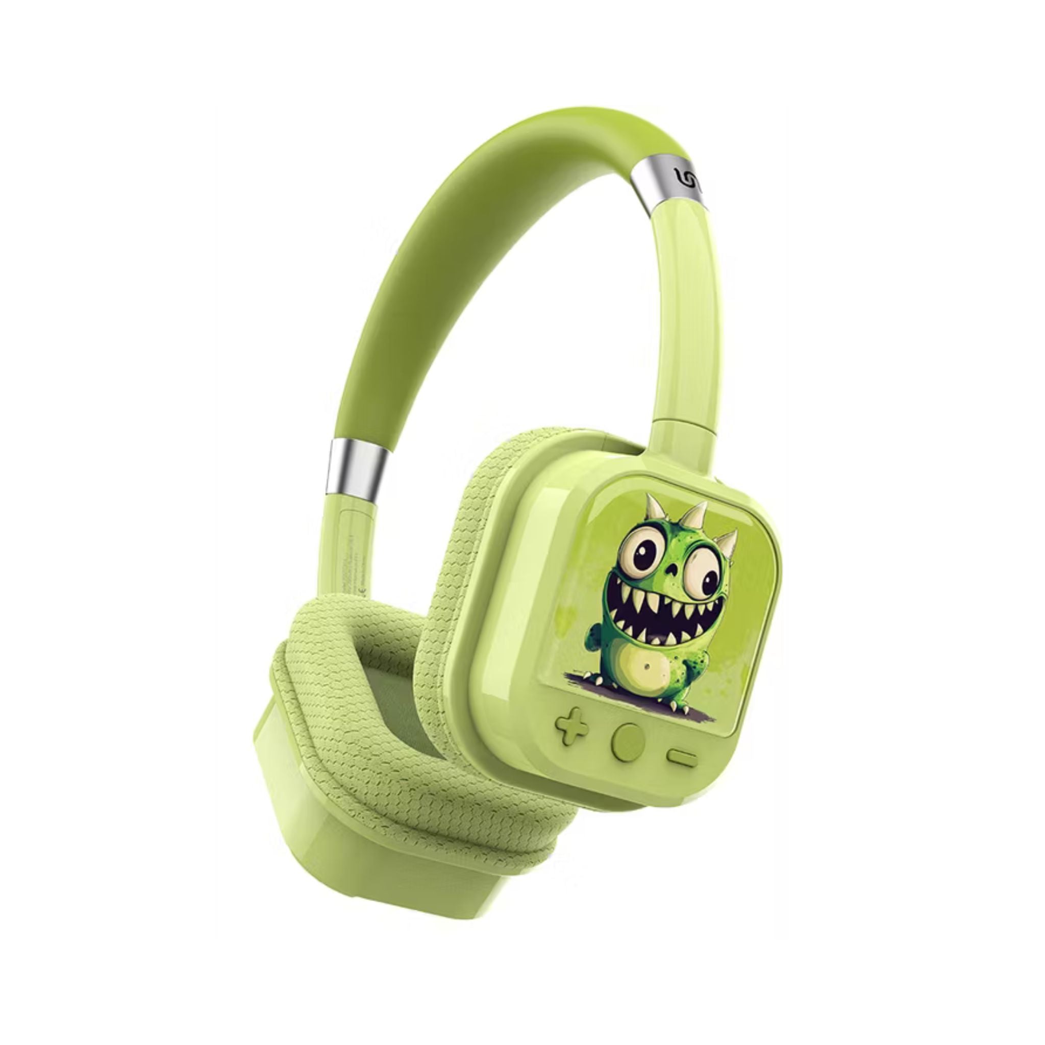 Porodo Soundtec Yotowave Kids Wireless Headphones with Comfortable & Breathable Cushion, 200mAh Battery, Up to 25 Hours Play Time, 40mm Speaker Size, Bluetooth Version 5.4, Recommended for Kids Aged 6+, Skin-Friendly Material, Safe Volume Limit - Green