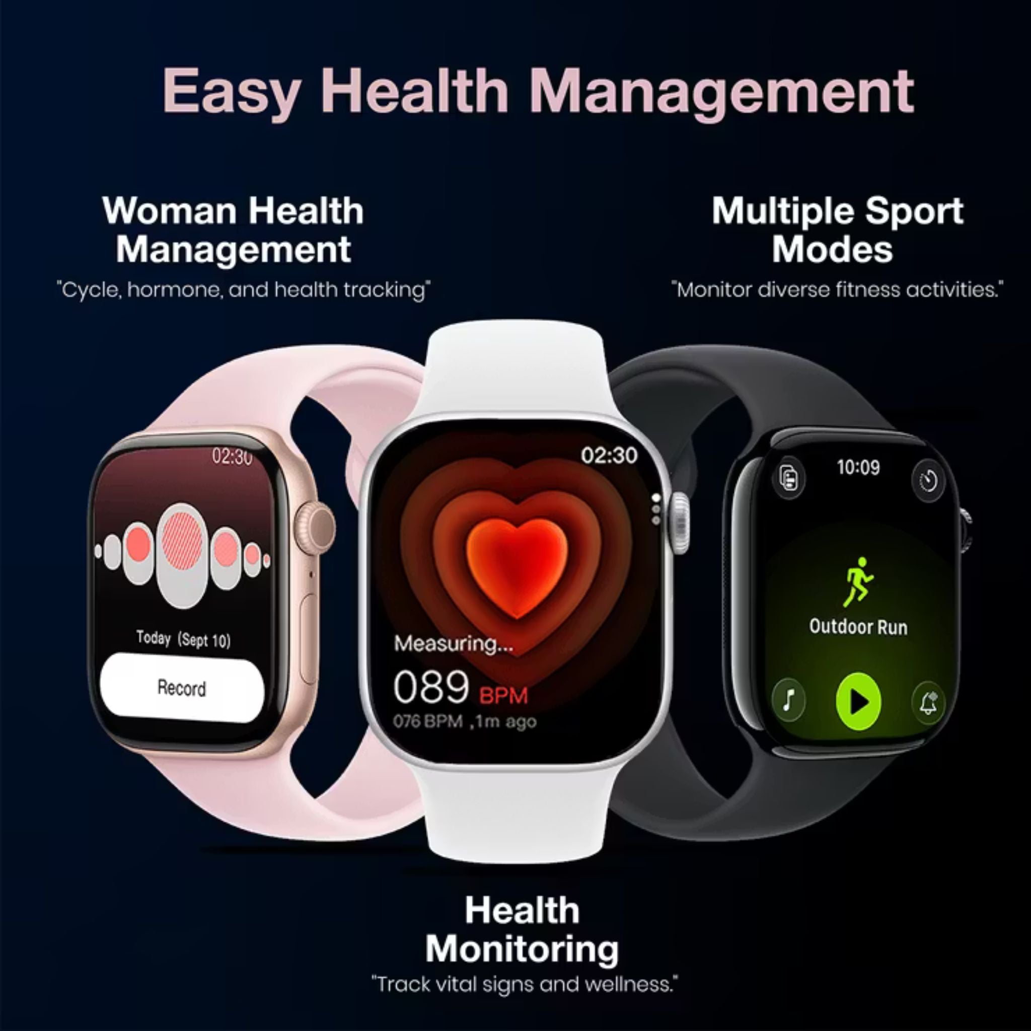 Green Lion Communicate Smart Watch with 2.07" IPS Dispaly, 380mAh Battery Capacity, Wireless Charging, AI Voice Assistant, 1GB Flash, 3-5 Days Working Time - Rose Gold