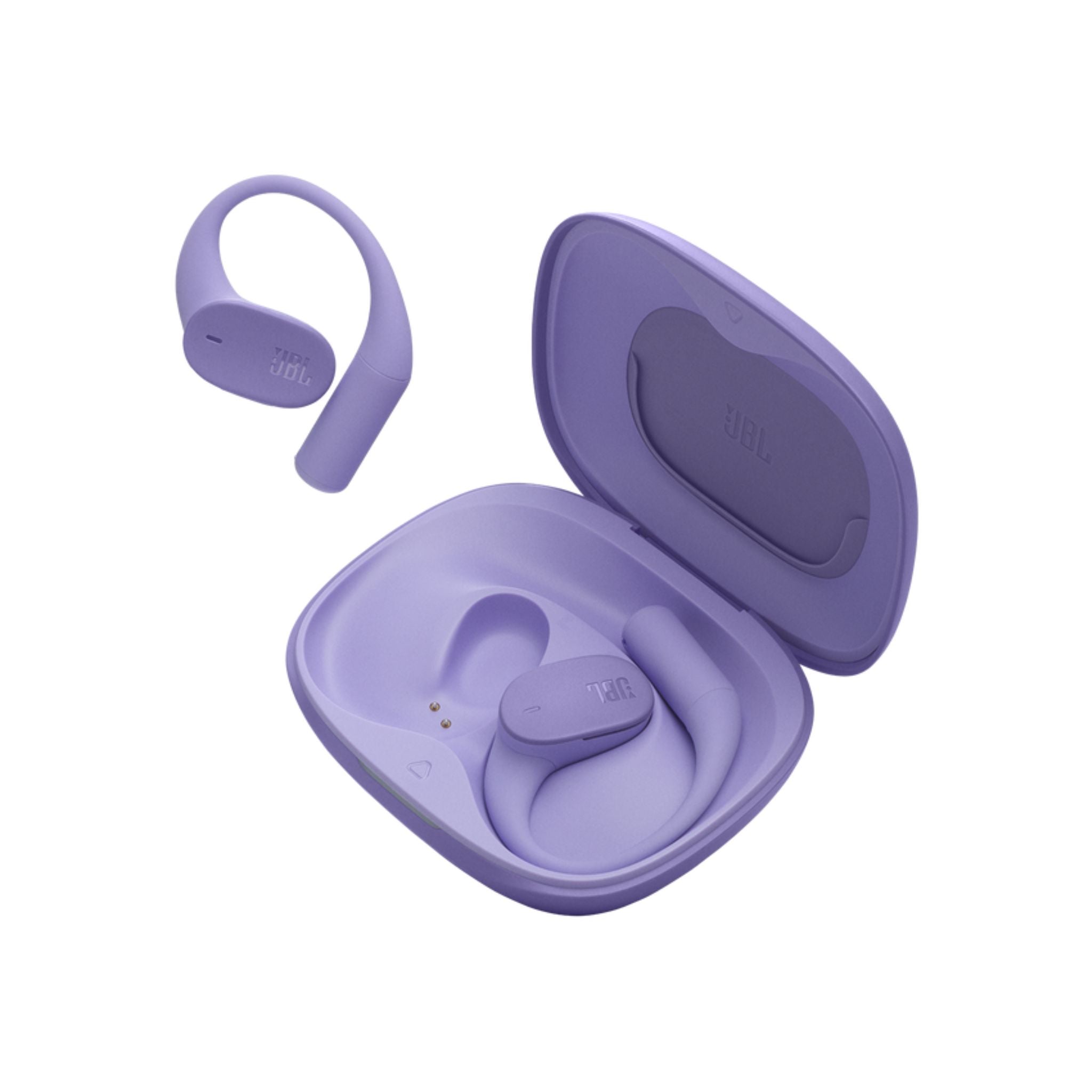 JBL Sense Lite Wireless Earbuds with Open Design and Ear Hook, JBL OpenSound Air Conduction Technology, 32 Hours Operation, Water & Dust Resistant IP54-Purple