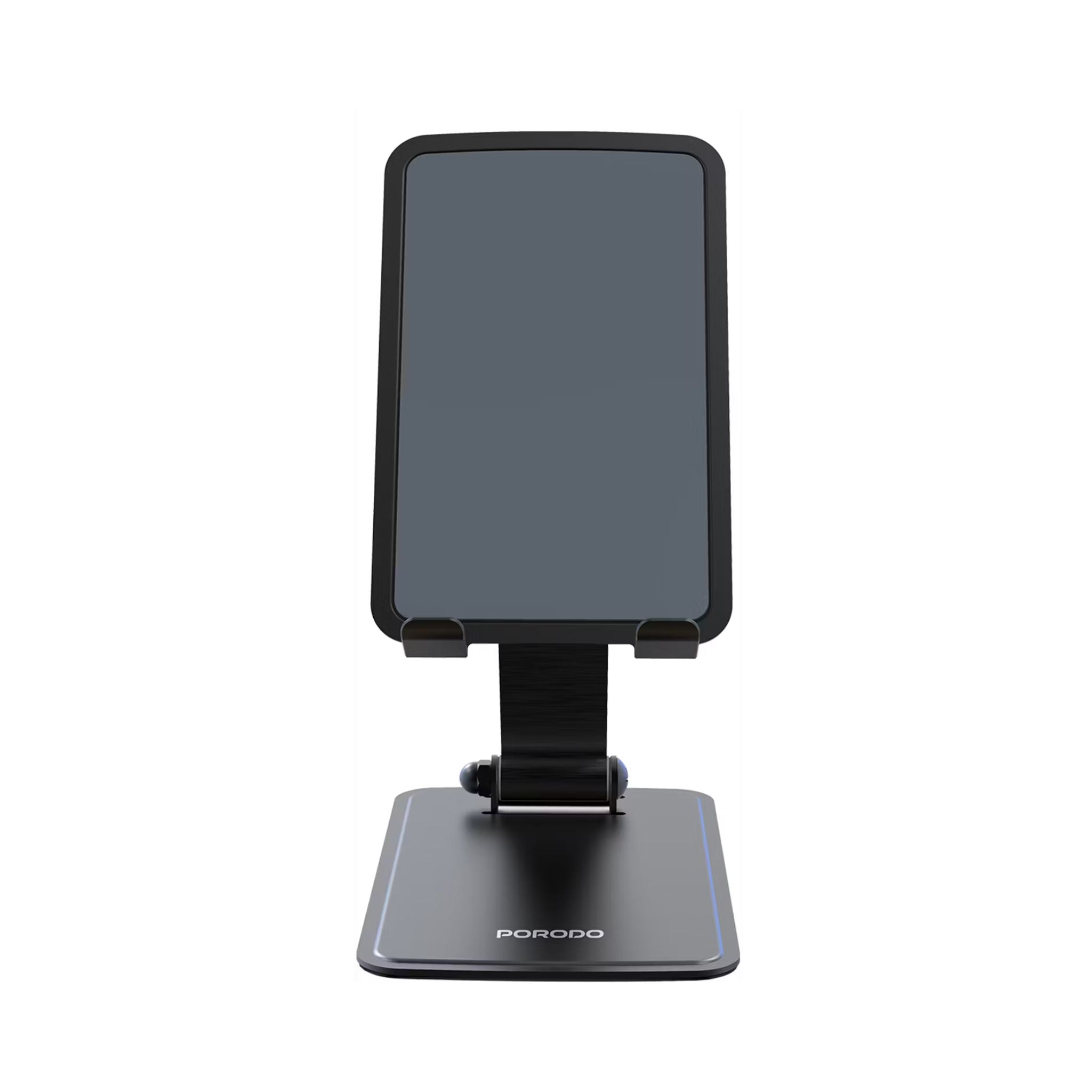Porodo Foldable Desktop Stand with Anti-Slip Base, 360° Rotation, 4.7-13 Inch Device Compatibility, Adjustable Viewing Angle, Horizontal & Vertical, Universal Compatibility - Gray
