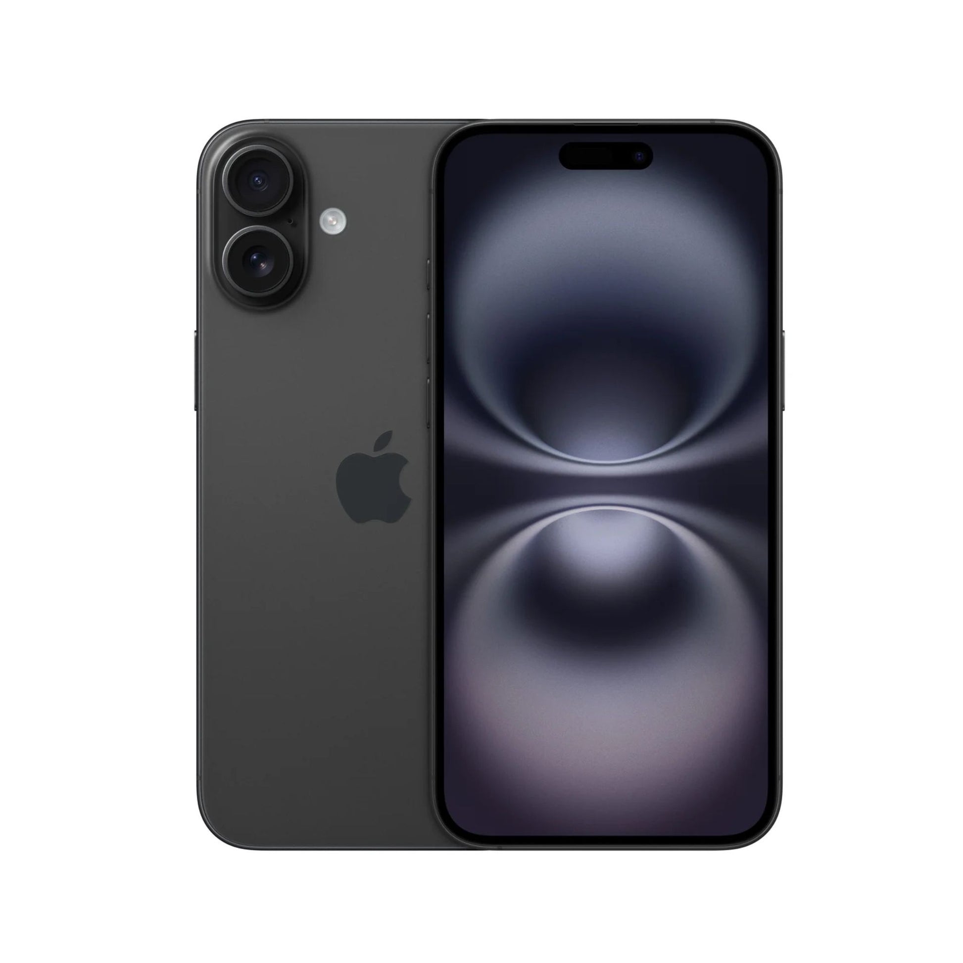 Black smartphone with Apple logo on a white background